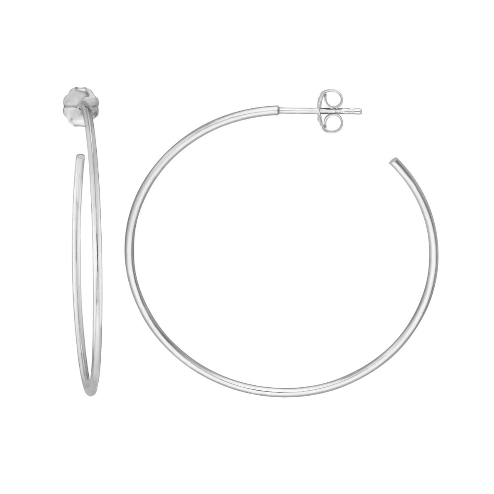 14K Gold Polished Post Hoop Earrings for Women - Hypoallergenic Classic Stud Earrings for Sensitive Ears - Perfect for Everyday Wear, Work, and Special Occasions