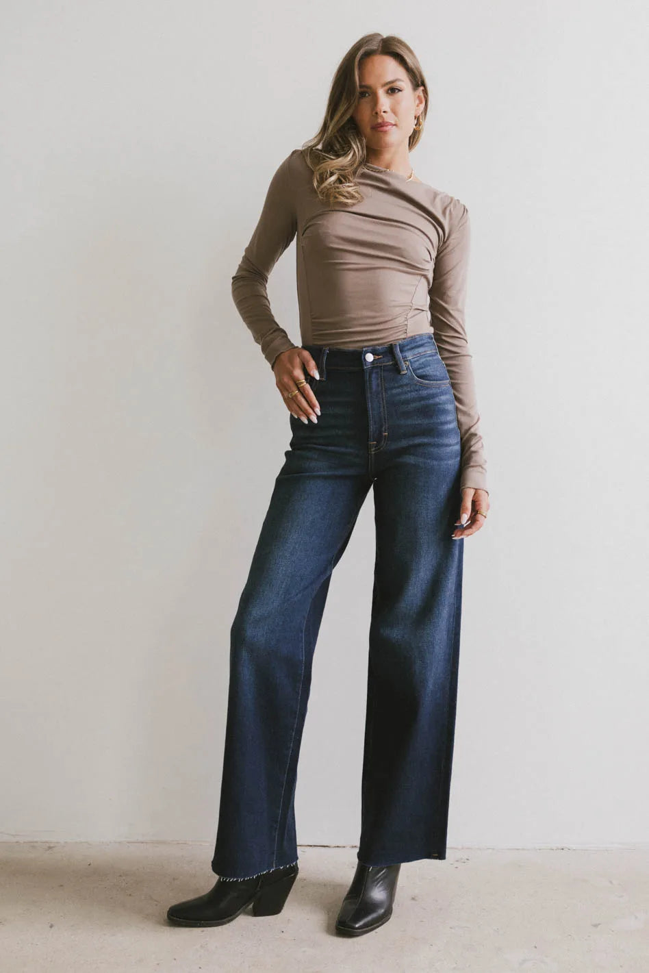 Nixon Women's High Waist Wide Leg Jeans - Stretchy Denim Pants for Casual & Comfortable Outfits | Perfect for Everyday Wear, Office, and Weekend Outings