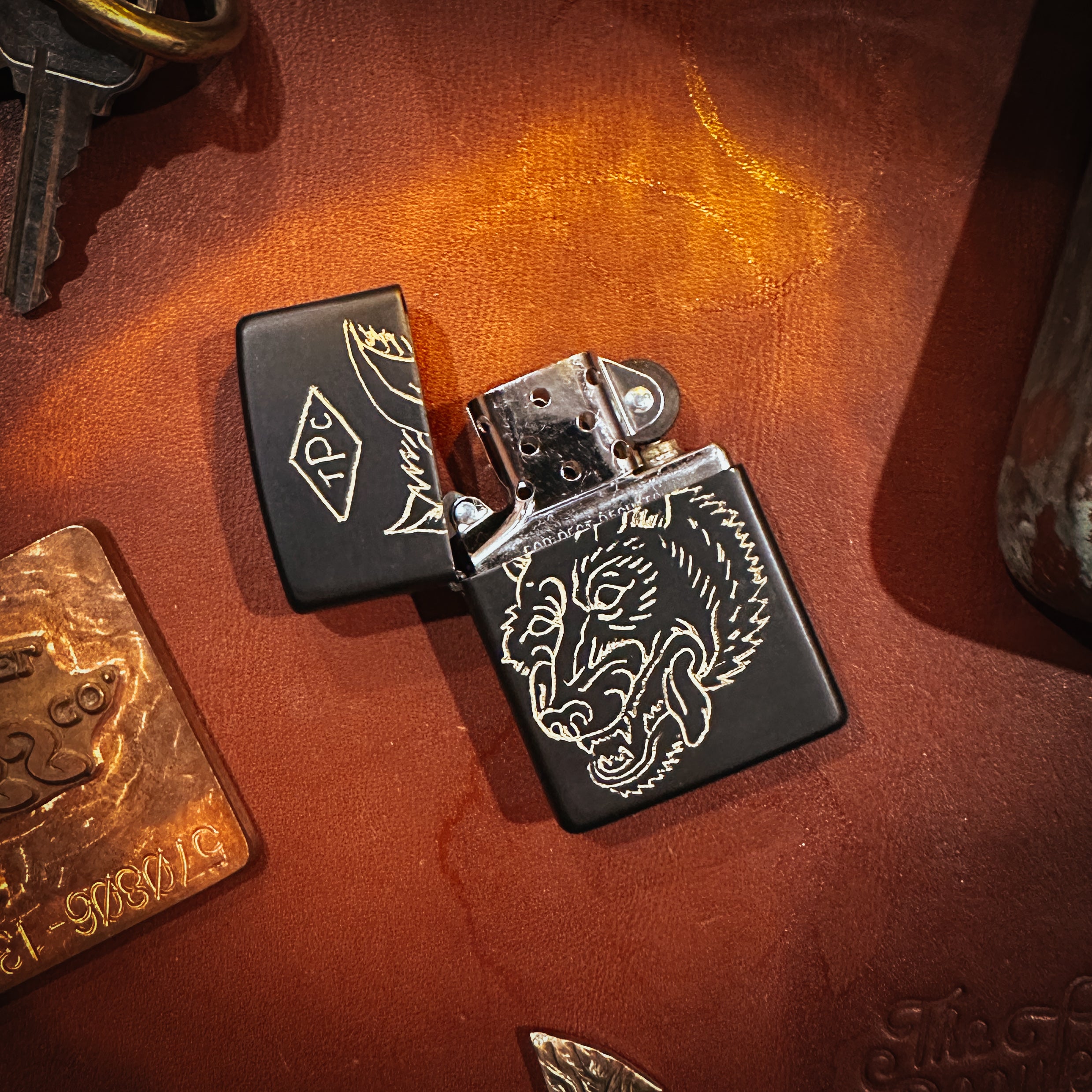 BROOKHAYL x POPULESS Limited Edition Hand Engraved Zippo® Lighter 013 - Black Matte Finish | Perfect for Collectors, Gifts & Everyday Carry