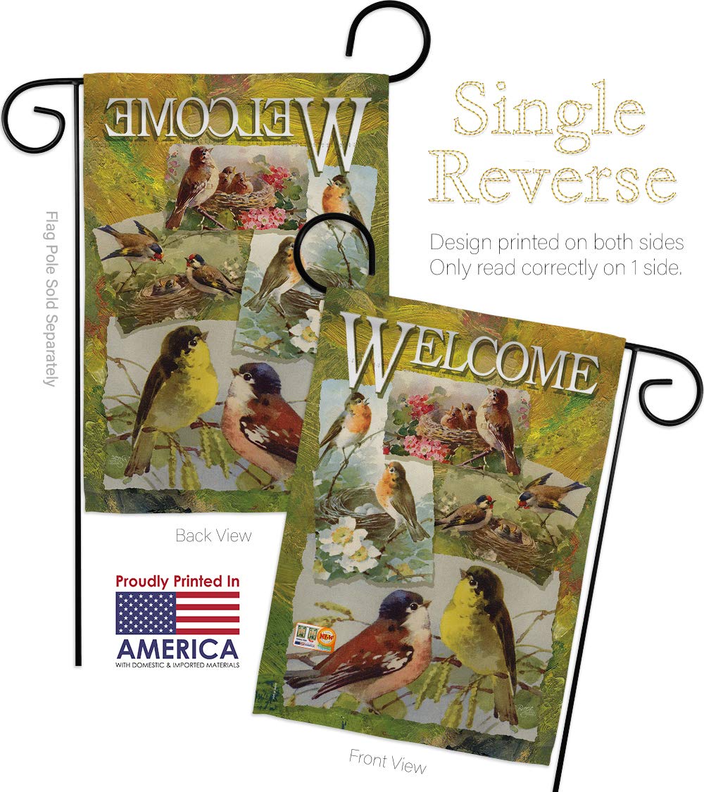 Bird Collage Garden Flag Set - 13