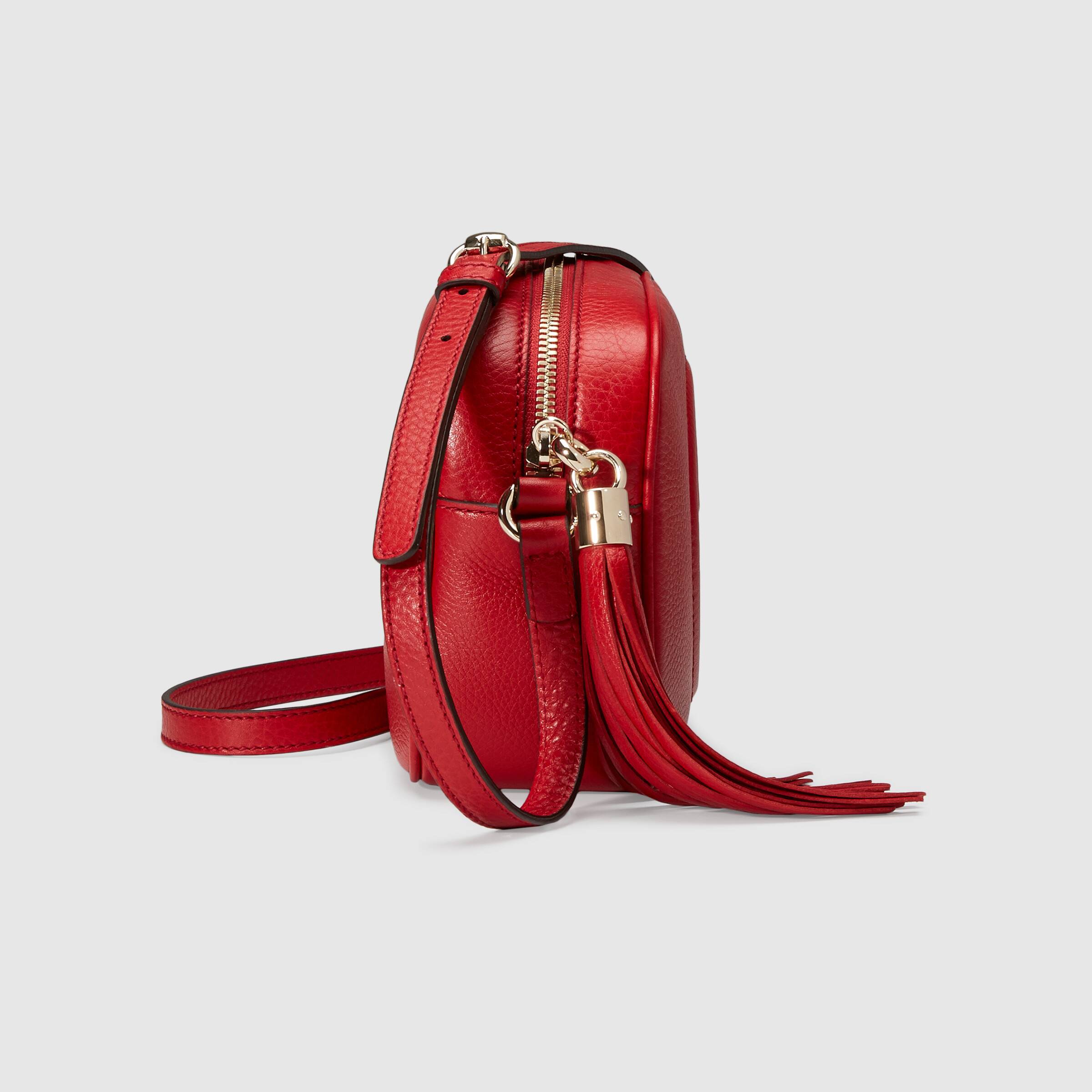 Gucci Soho Small Leather Disco Bag - Genuine Leather Crossbody Purse for Women, Red Handbag - Perfect for Night Out, Party & Date Night
