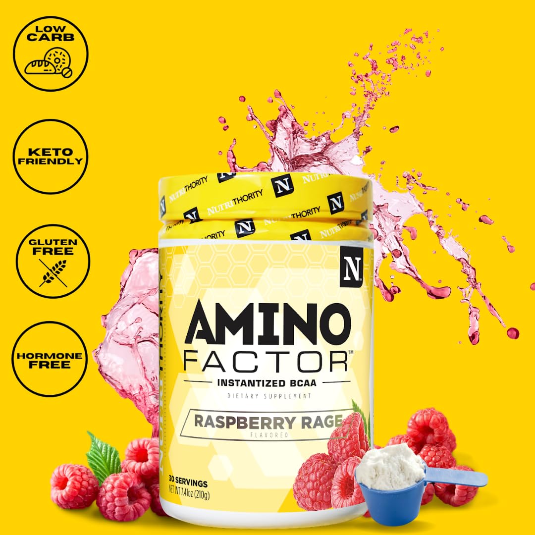 Amino Factor Instantized BCAAs Gummy - Sugar Free Branched Chain Amino Acid Supplement for Workout Recovery (30 Servings) | Improve Muscle Growth, Hydration & Endurance - Perfect for Gym, Running & Fitness Training