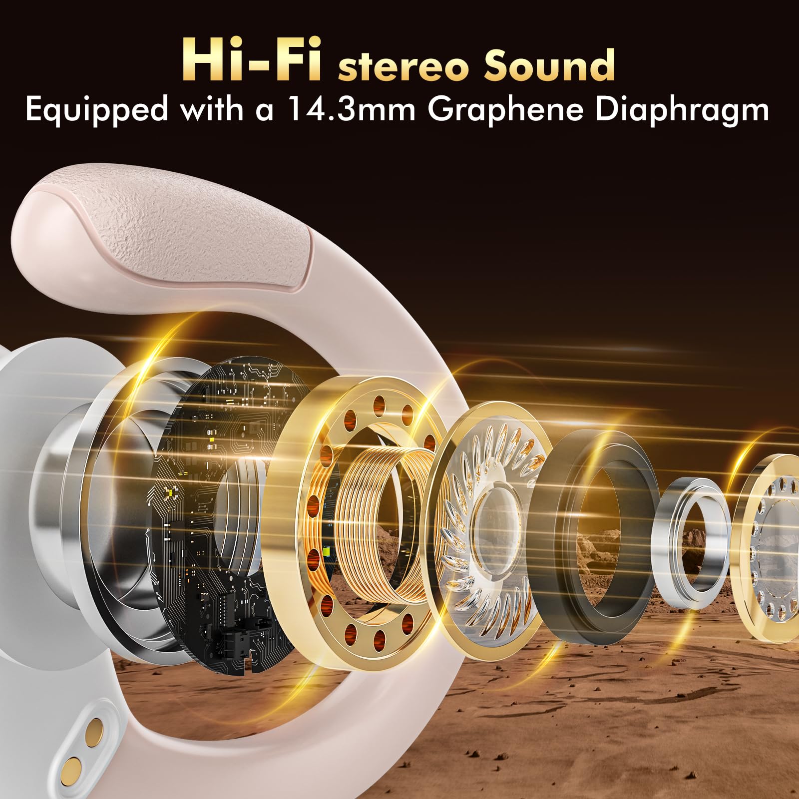 Wireless Bluetooth Earbuds with 80H Playtime, Noise Cancelling Mic & Power Display - Secure Earhooks for Running, Workouts & Sports | Perfect for Gym, Commuting & Outdoor Activities
