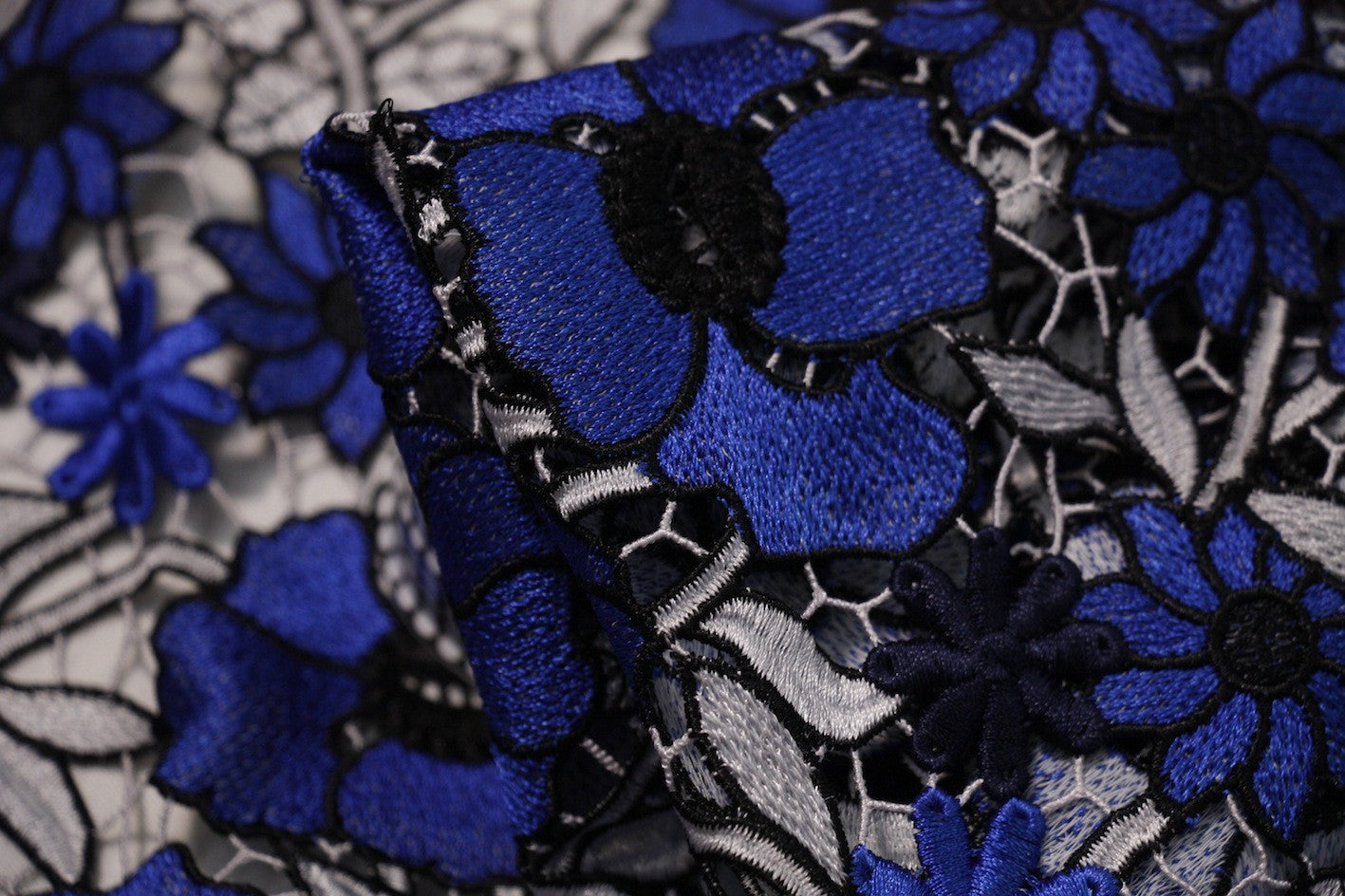 Elegant Blue Garden Lace Trim - Perfect for Wedding Dresses, Home Decor & DIY Craft Projects