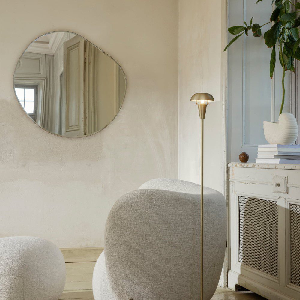 FERM LIVING Pond Mirror Small - Brass Round Wall Mirror for Bathroom, Bedroom & Living Room Decor