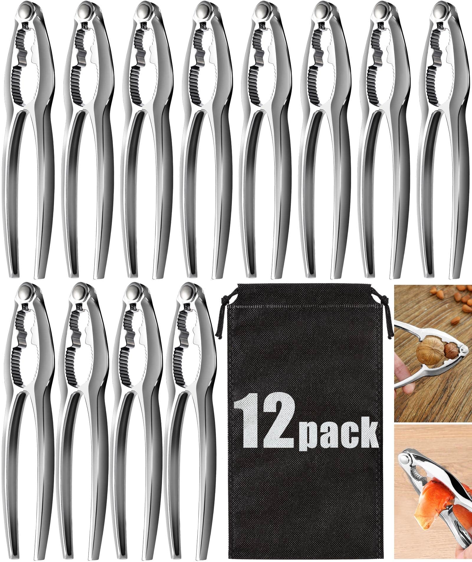 12-Piece Heavy Duty Crab Crackers & Seafood Tools Set - Crab Leg Crackers, Lobster Nut Crackers & Openers - Perfect for Home Kitchen, Parties & Gifts for Crab & Lobster Lovers - Ideal for Seafood Feasts, BBQs & Holiday Gatherings