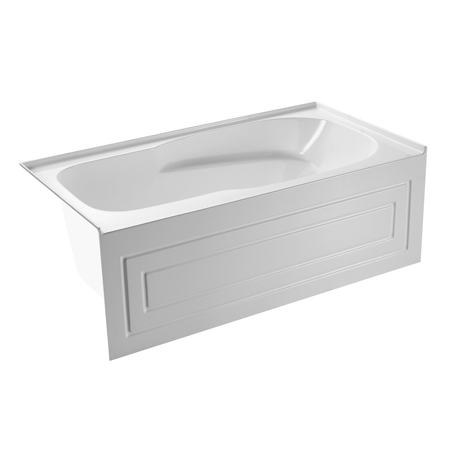 Aqua Eden 60 Inch Acrylic Rectangular 3 Wall Alcove Bathtub - Anti-Slip Surface, Left Drain, Glossy White - Perfect for Modern Bathroom Renovation & Spa-Like Relaxation