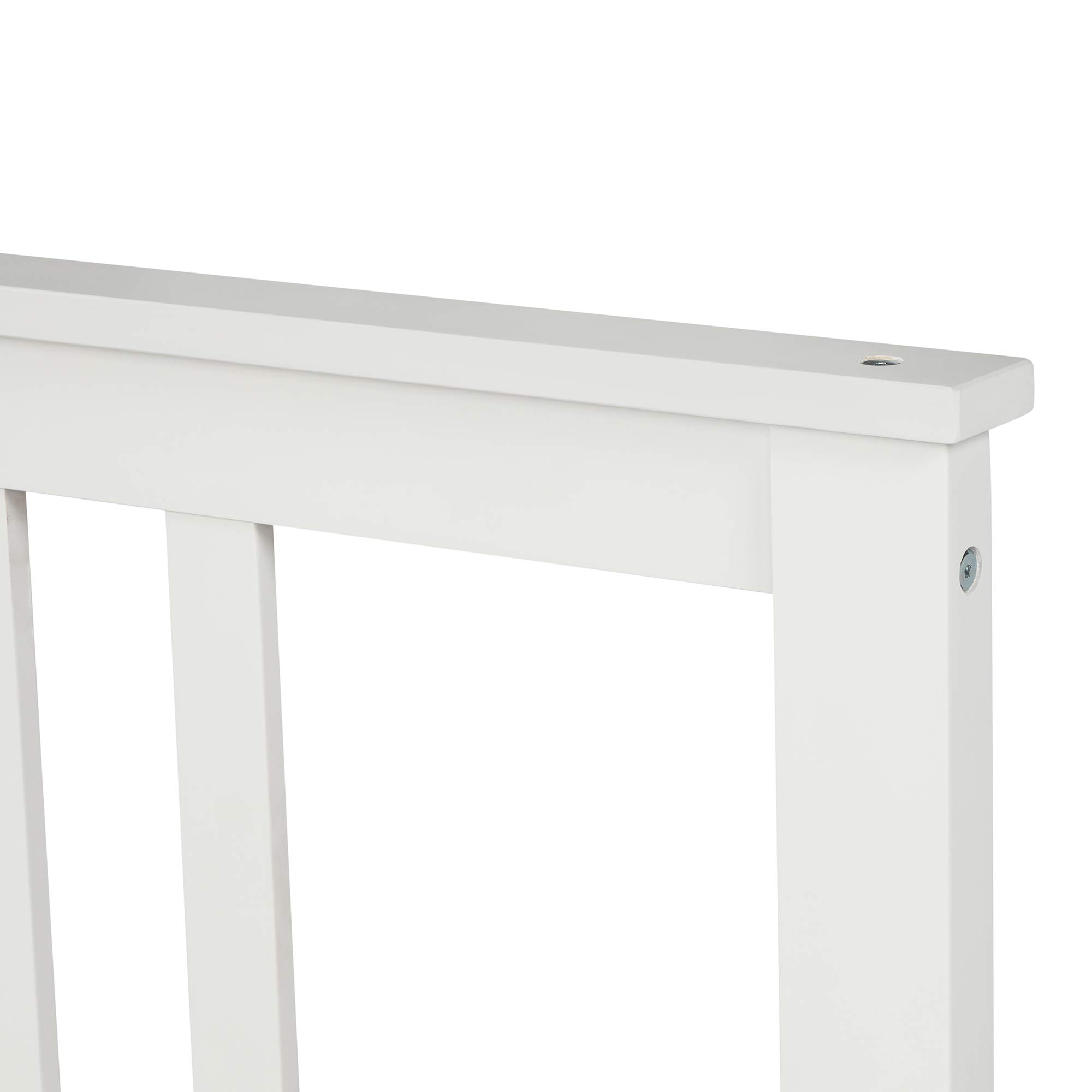 Polibi Full Size Wooden Platform Bed Frame with Headboard & Footboard - Sturdy Center Support & Wood Slats - No Box Spring Needed - White - Perfect for Modern Bedrooms & Guest Rooms