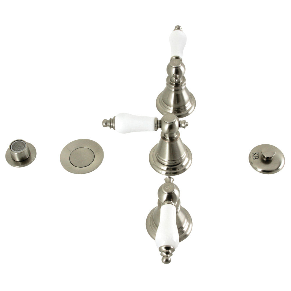 Kingston Brass KB328PL Victorian Three-Handle Bidet Faucet - Elegant Vintage Bathroom Fixture for Modern Toilets & Bidets | Perfect for Home Renovation & Luxury Bathroom Upgrades
