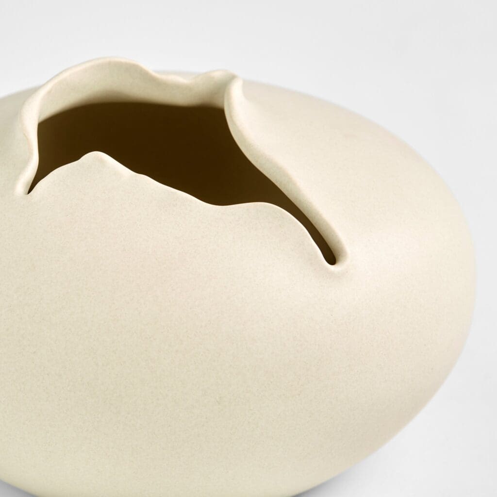 Cyan Design 11402 Tambora Vase - Small Off White Ceramic Vase for Home Decor, Wedding Centerpiece & Tabletop Display