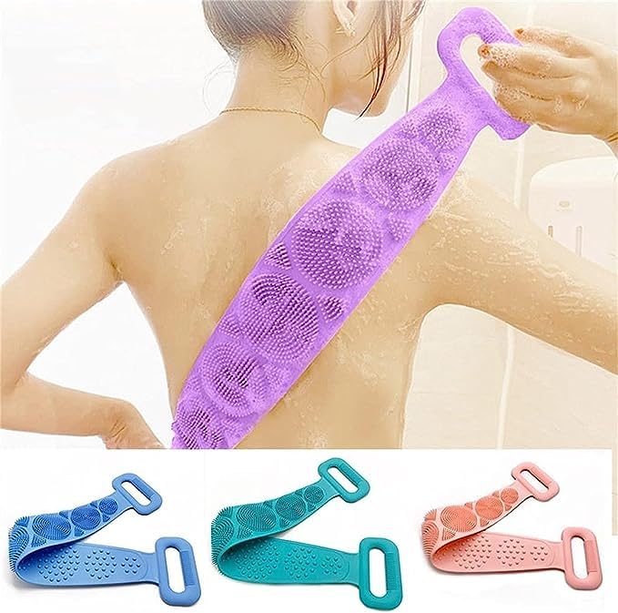 Premium Silicone Body Scrubber & Bathing Belt - Exfoliating Back Brush for Shower & Spa, Gentle Skin Cleansing for Men & Women - Perfect for Exfoliation, Massage & Relaxation (Ideal for Home Spa, Travel & Gym Use)
