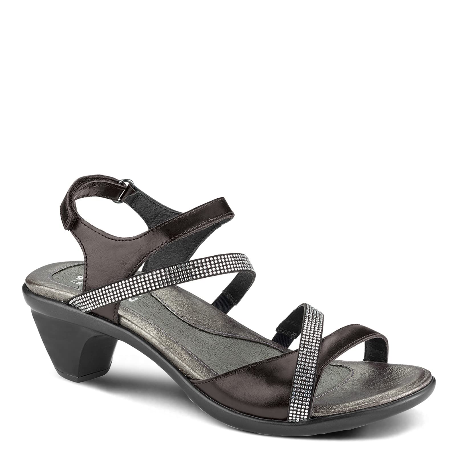 NAOT Women's Rhinestone Heel Sandals with Cork Footbed - Adjustable Ankle Strap - Arch Support & Comfort - Lightweight Travel Shoes for Weddings, Parties & Vacation Outfits