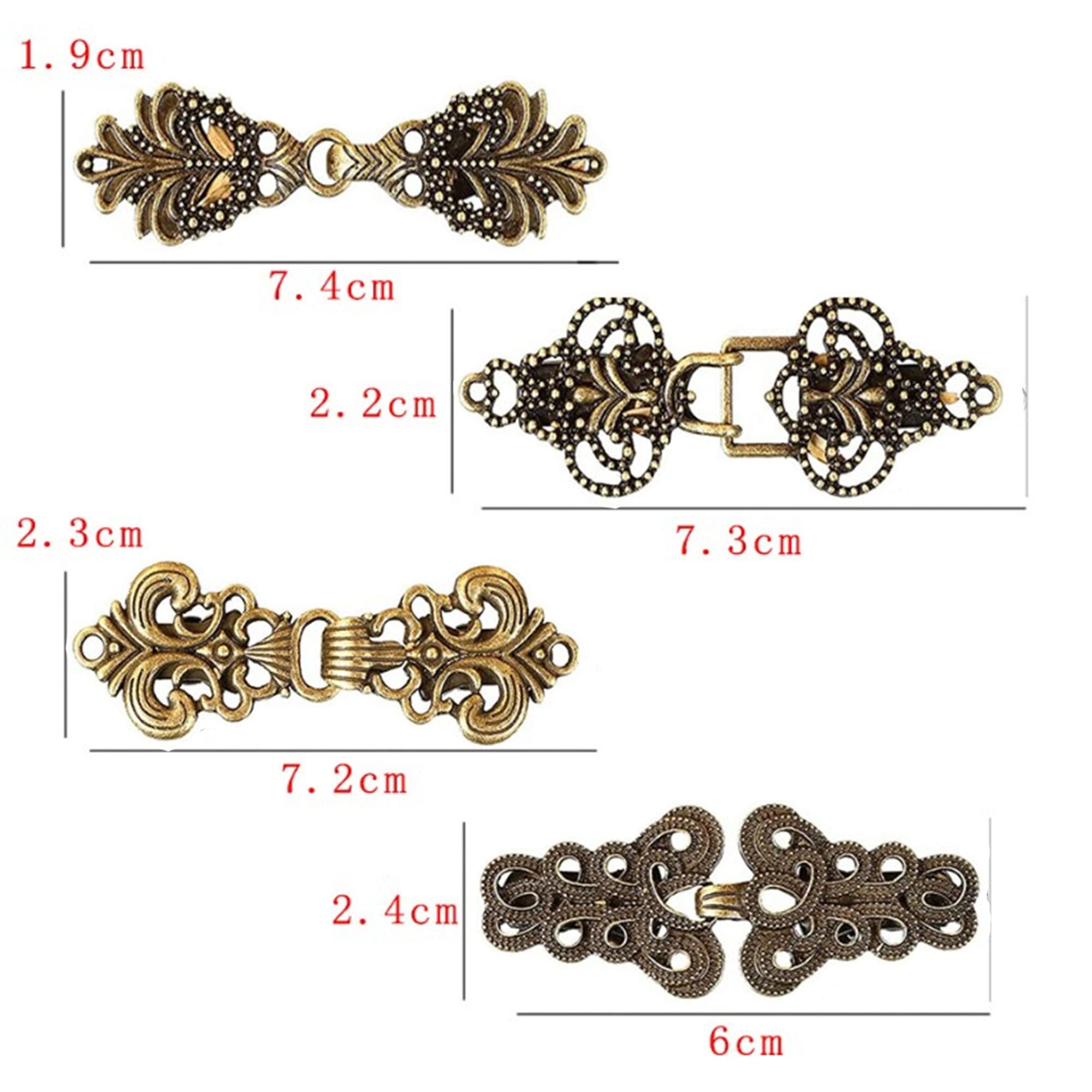 Vintage Shawl Clips 4 Pack - Metal Cape & Cardigan Pins for Women - Perfect for Dresses & Scarves