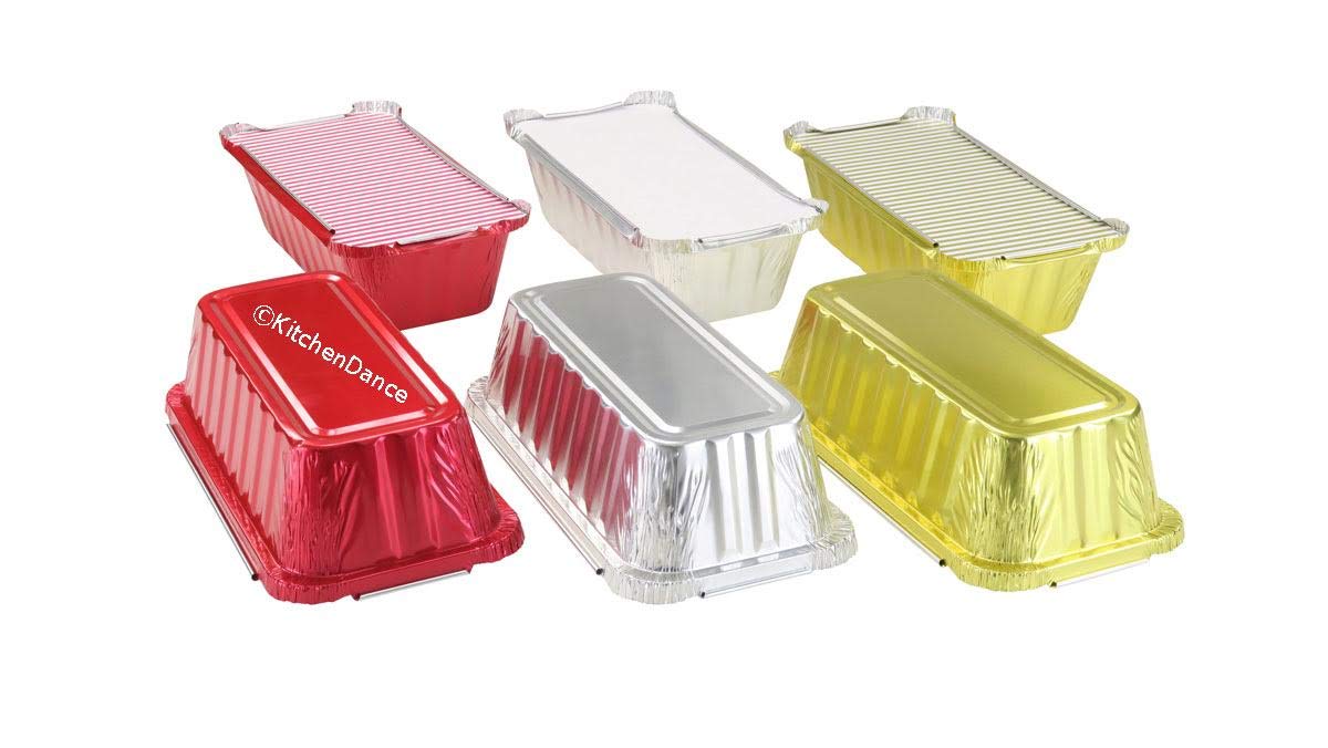 KitchenDance Disposable Aluminum Loaf Pans with Lids - 25 Pack 1.5 lb Rectangular Foil Baking Pans for Cakes, Cobblers, Bread & Meal Prep - Heavy Duty Gold Aluminum Containers for Baking, Storing & Freezing - Perfect for Home Bakers, Restaurants & Catering Services