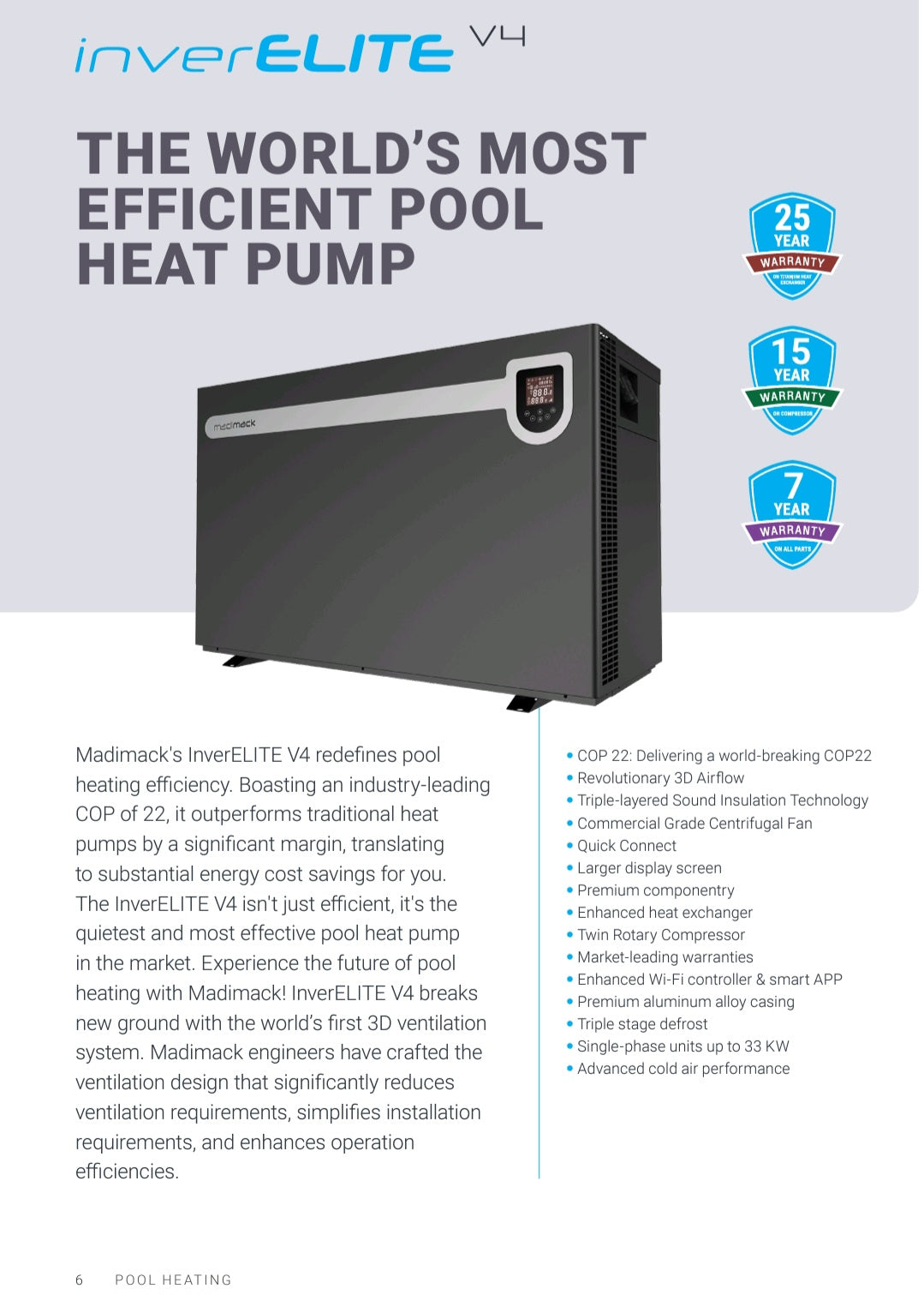 Madimack InverELITE V4 17kW Energy Efficient Heat Pump for Home Heating & Cooling | Ideal for Residential Use in All Seasons
