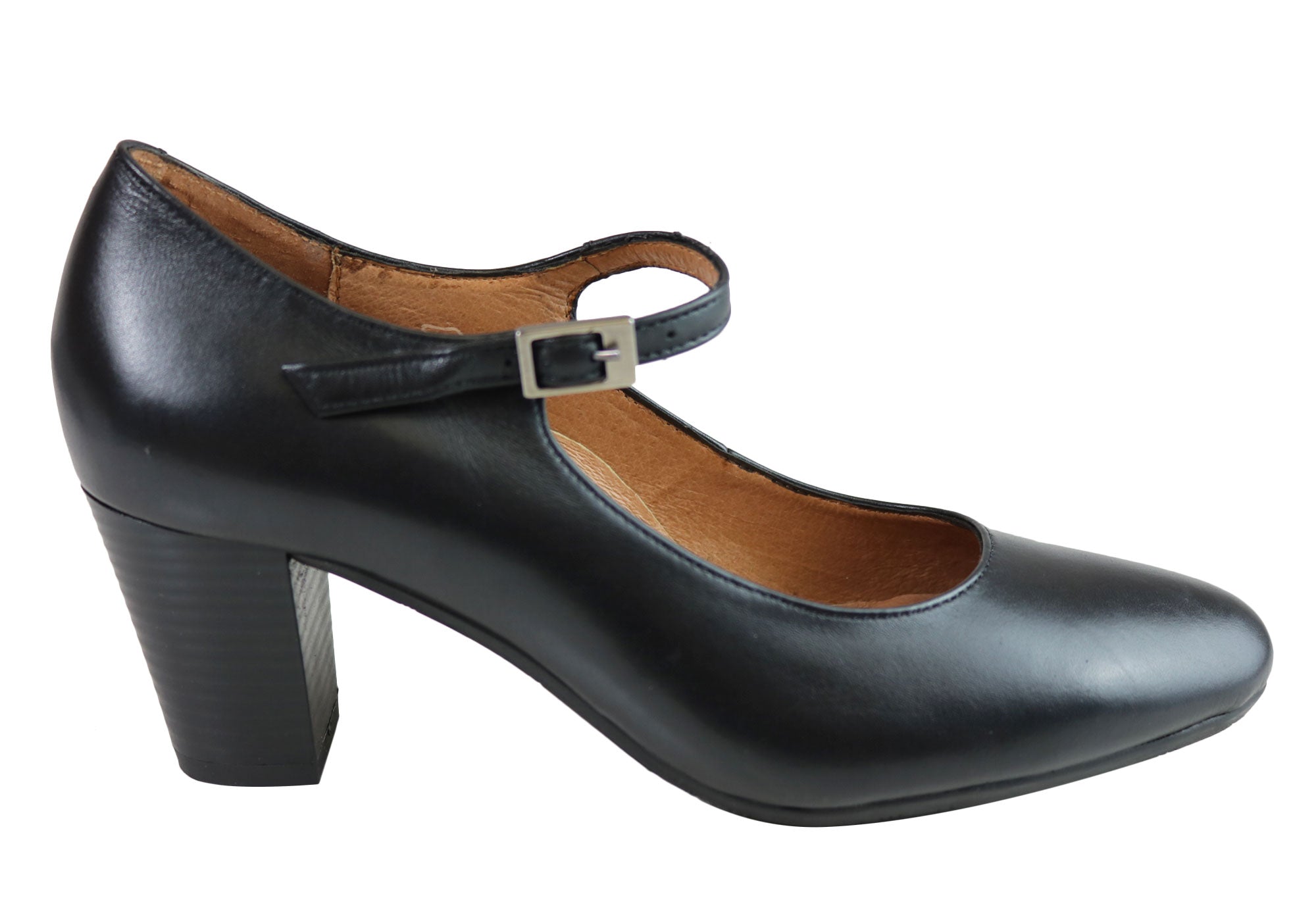 Women's Classic Leather Mary Jane Court Shoes for Aerobics - Handmade in Portugal - Perfect for Dance, Workout & Casual Wear