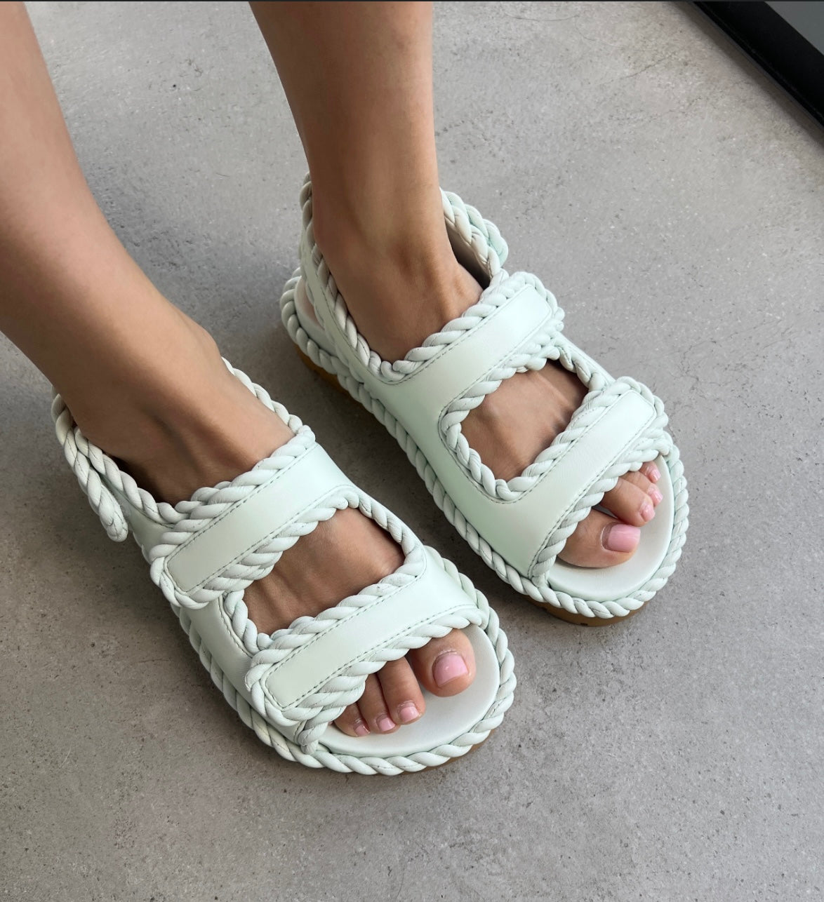 Jack Braided Sandal Glacier - Women's Comfortable Summer Beach Sandals with Adjustable Straps | Perfect for Vacation, Poolside, and Casual Outings
