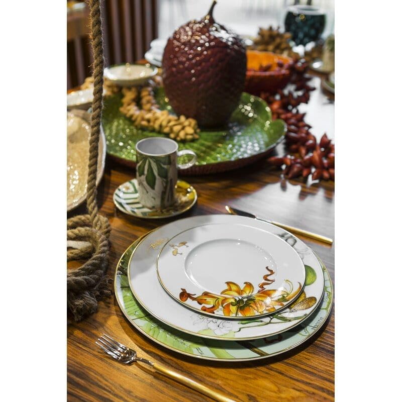 Vista Alegre Amazonia 5-Piece Dinner Plate Set - Elegant Porcelain Tableware for Fine Dining, Wedding Registry & Holiday Entertaining