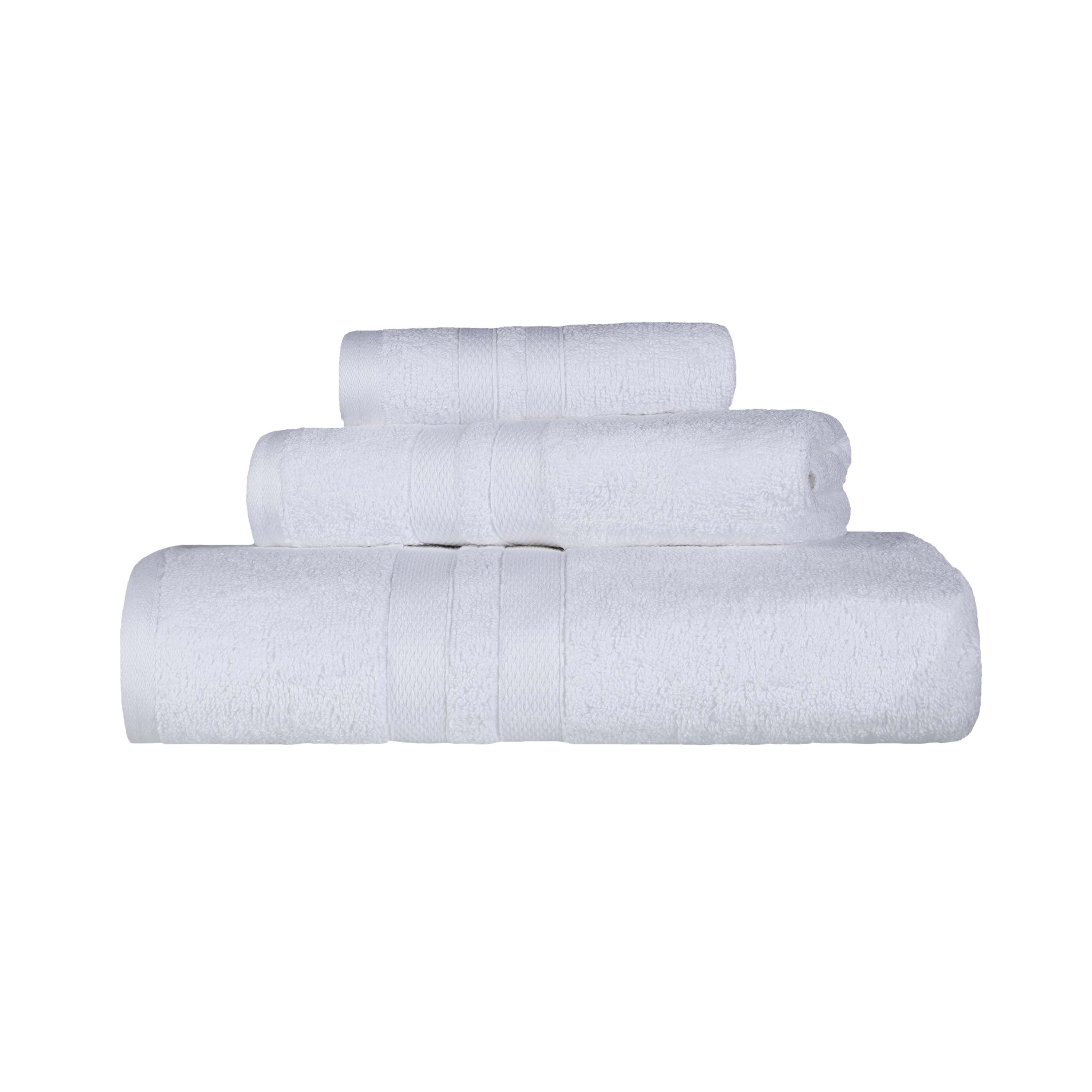 Ultra Soft Cotton Absorbent Bath Towel Set - 3 Piece Solid Color Towels for Bathroom, Spa, Gym & Beach | Quick Drying & Highly Absorbent