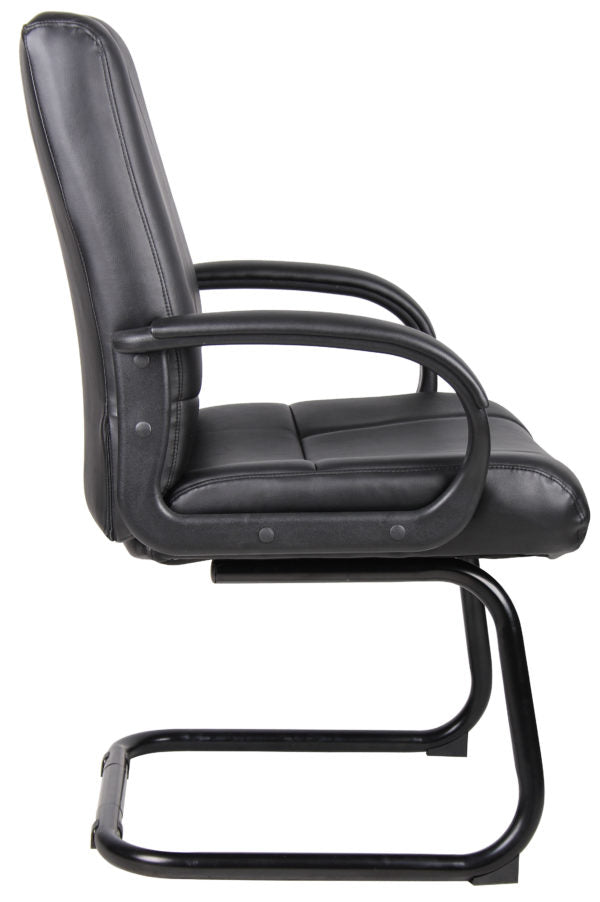 Boss Caressoft Mid Back Guest Chair B7909 - Ergonomic Office Chair with Padded Seat & Breathable Mesh Back for Home & Business Use - Perfect for Reception Areas, Conference Rooms & Waiting Lounges