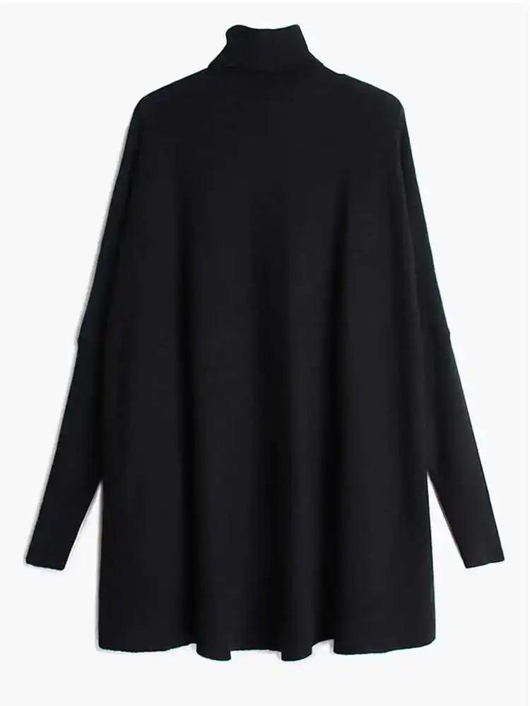 Big Size Knit Sweater for Women - Loose Fit Turtleneck Long Sleeve Pullover | Cozy Winter & Fall Fashion 2025 | Perfect for Office, Dating & Casual Outfits