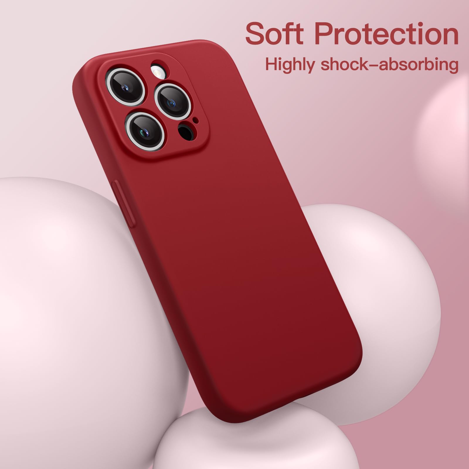 JETech Magnetic Silicone Case for iPhone 14 Pro Max 6.7-Inch - MagSafe Compatible Protective Cover with Full Camera Lens Protection (Red) | Slim Fit, Shockproof Design for Everyday Use, Work & Travel