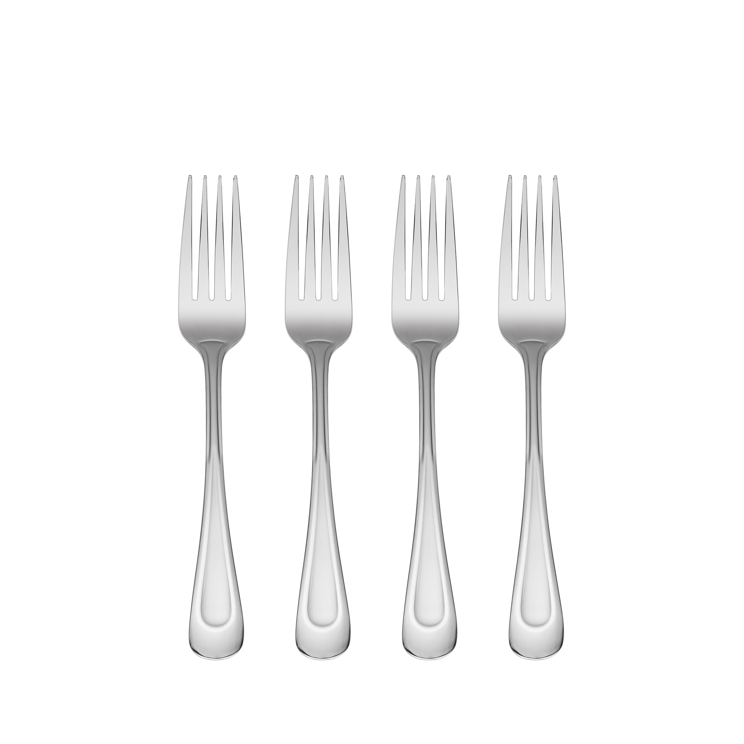 Elegant Satin Sand Dune Dinner Fork Set of 4 - Premium Stainless Steel Flatware for Fine Dining, Wedding Registry & Formal Dinner Parties