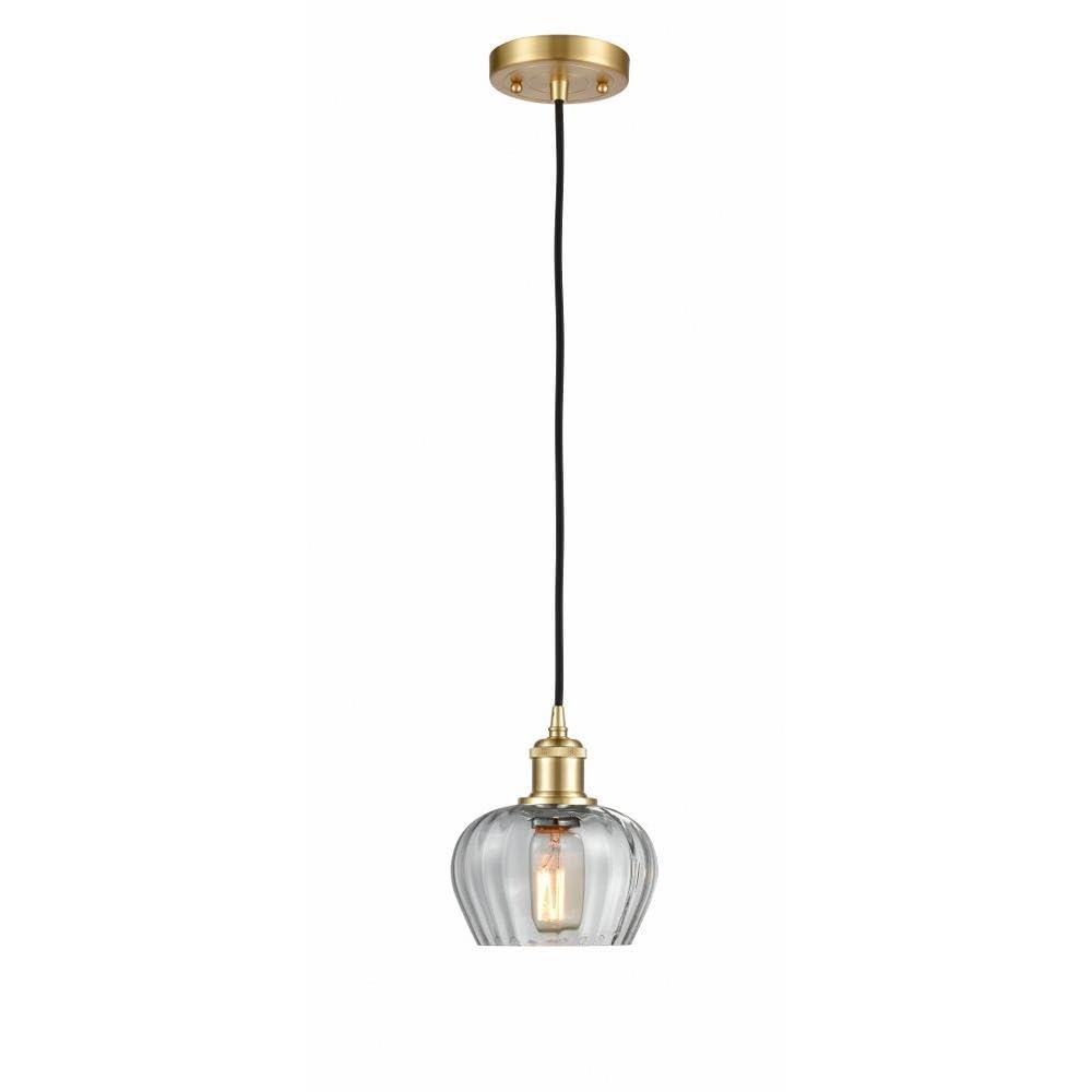 Innovations Lighting 516-1P-SG-G92 Fenton 1-Light Mini Pendant - Modern Ceiling Light Fixture for Kitchen Island, Dining Room, or Bedroom Decor