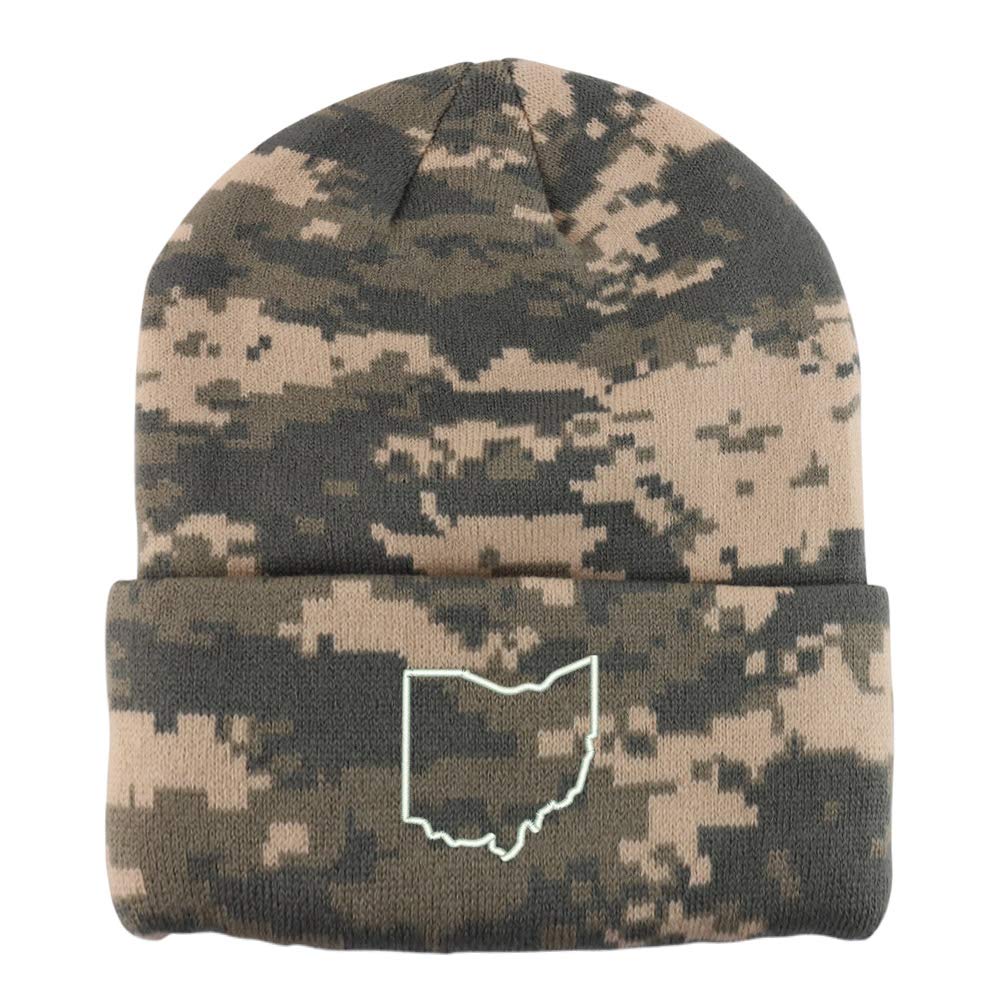 Ohio State Buckeyes Embroidered Camo Beanie - USA Made, Adjustable Winter Hat for Men & Women - Perfect for Football Games, Outdoor Activities & Cold Weather