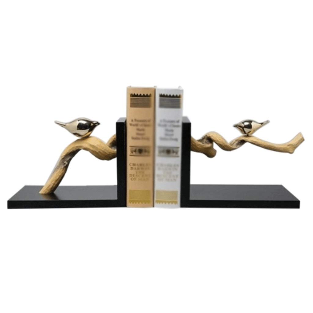 Floral Bird Resin Bookends - Heavy Duty Decorative Book Supports for Shelves, Desks & Bookcases - Unique Handcrafted Home & Office Decor for Book Lovers