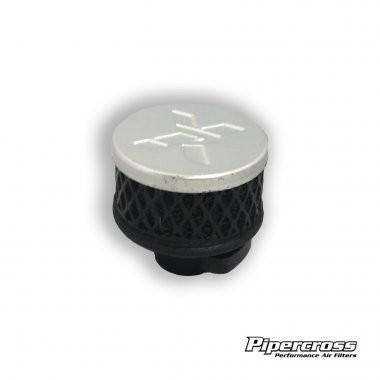Pipercross Silver Rubber Neck Crank Case Breather Filter - High Performance Air Filter for Car & Motorcycle Engines - Perfect for Racing, Off-Road & Custom Builds