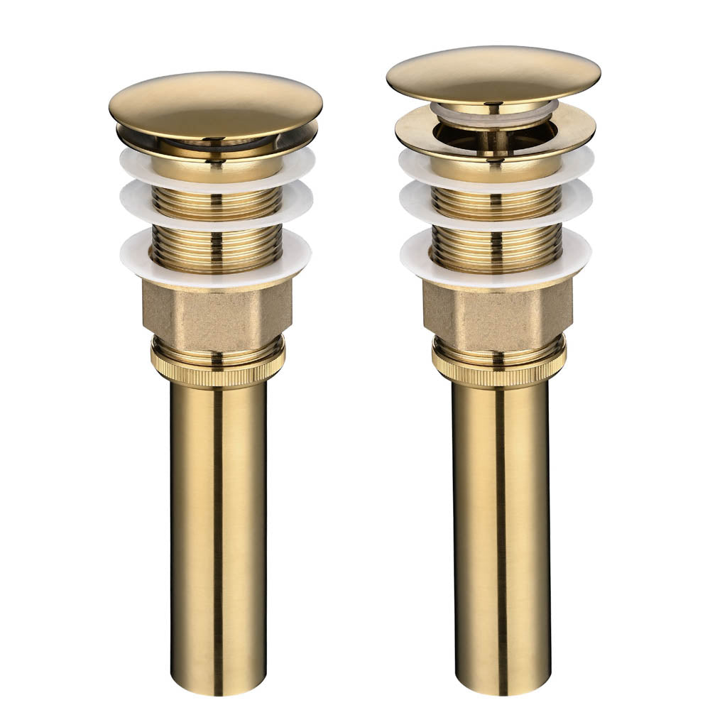TheLAShop 1 5/8 Inch Pop Up Drain Stopper with Tray - Golden Bathroom Sink Drain Cover for Bathroom Vanity & Vessel Sinks - Easy Installation & Durable Design