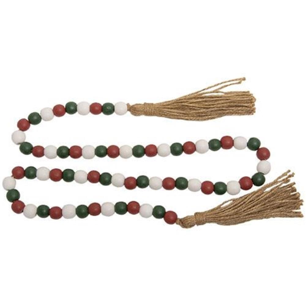 Vibrant Multi-Color Beaded Garland with Tassels - 48 Inch Holiday Party Decor for Christmas Tree, Home, Wedding & Festival Decoration