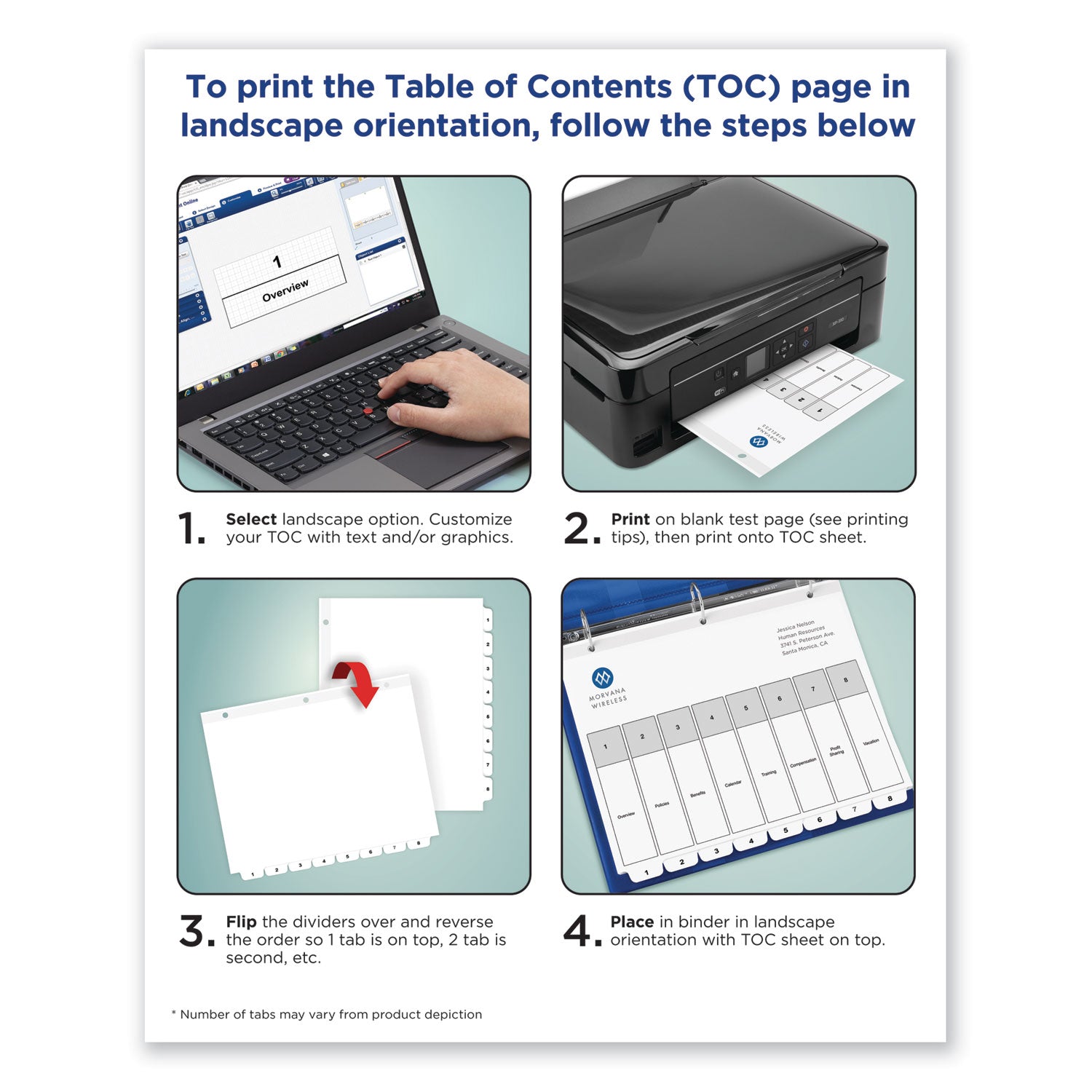 Avery Customizable TOC Ready Index Dividers - 12 Tab Black & White Dividers (1-12, 11