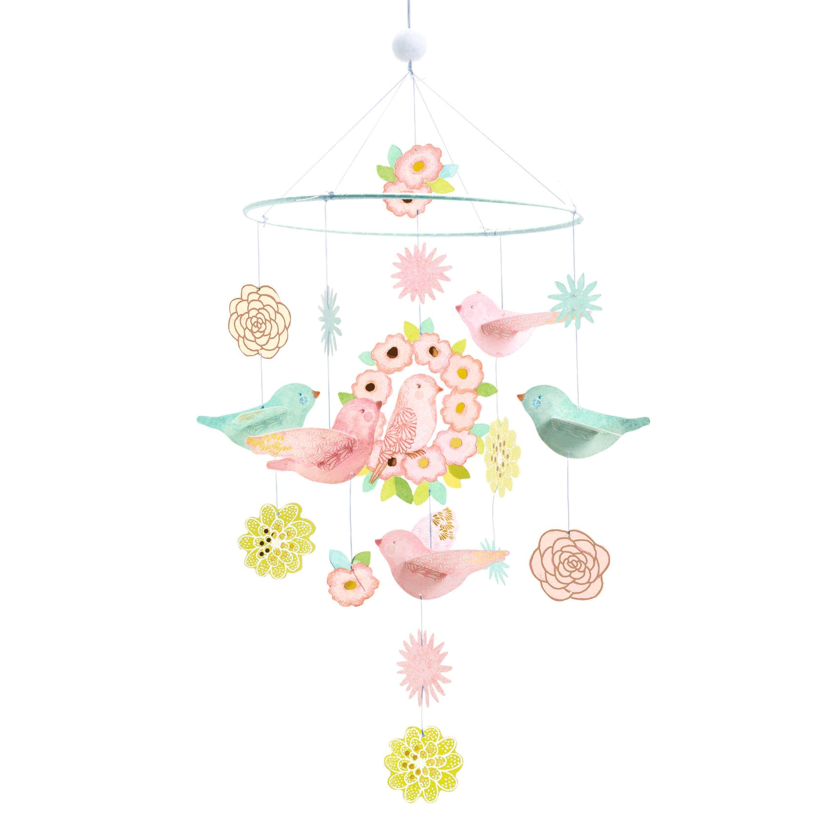 DJECO Spring Birds Mobile - Handcrafted Nursery Decor for Baby Rooms | Perfect for Newborns, Cribs & Playtime