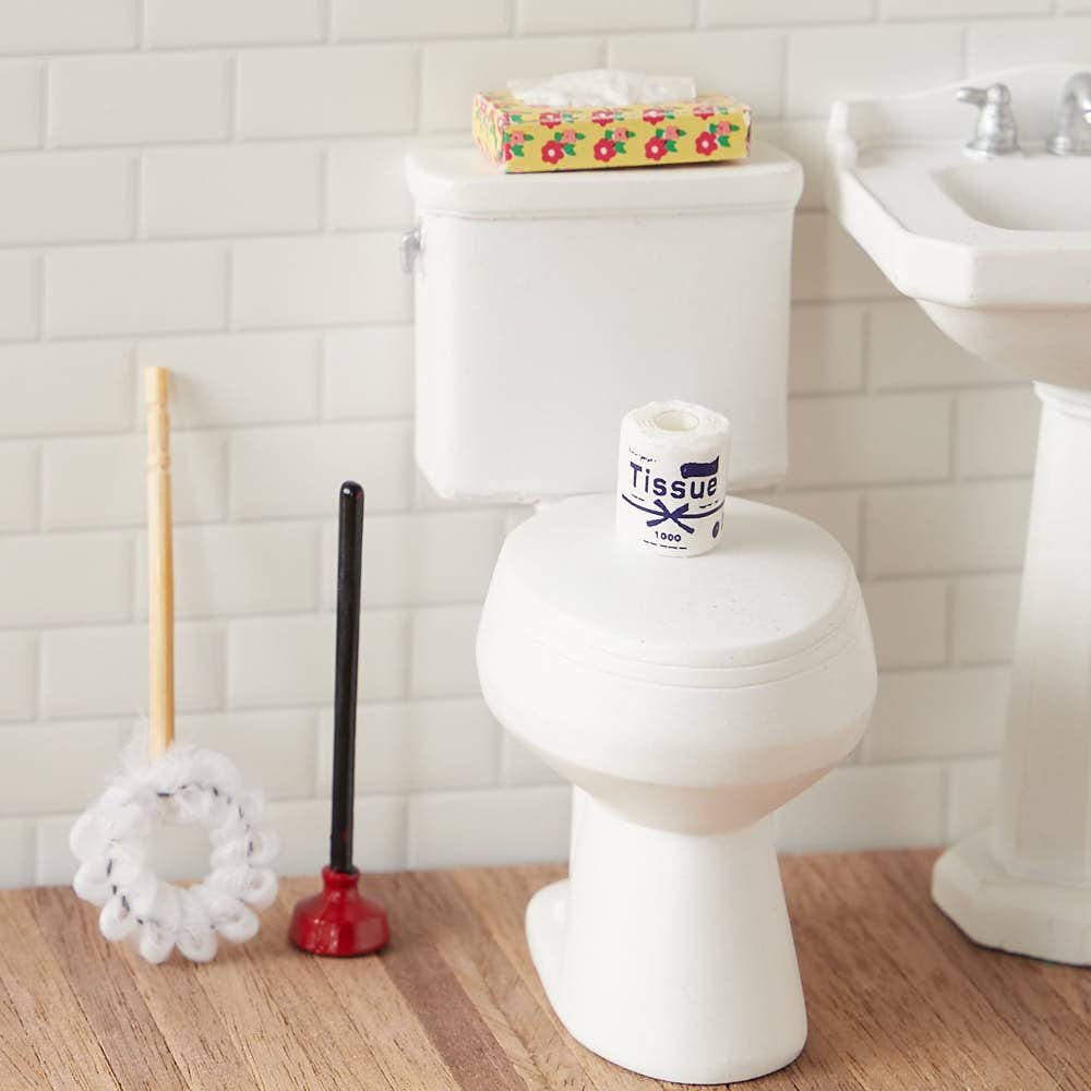 Factory Direct Craft Miniature Bathroom Accessories Set - Tiny Dollhouse Decor for DIY Miniature Projects & Home Decor Display