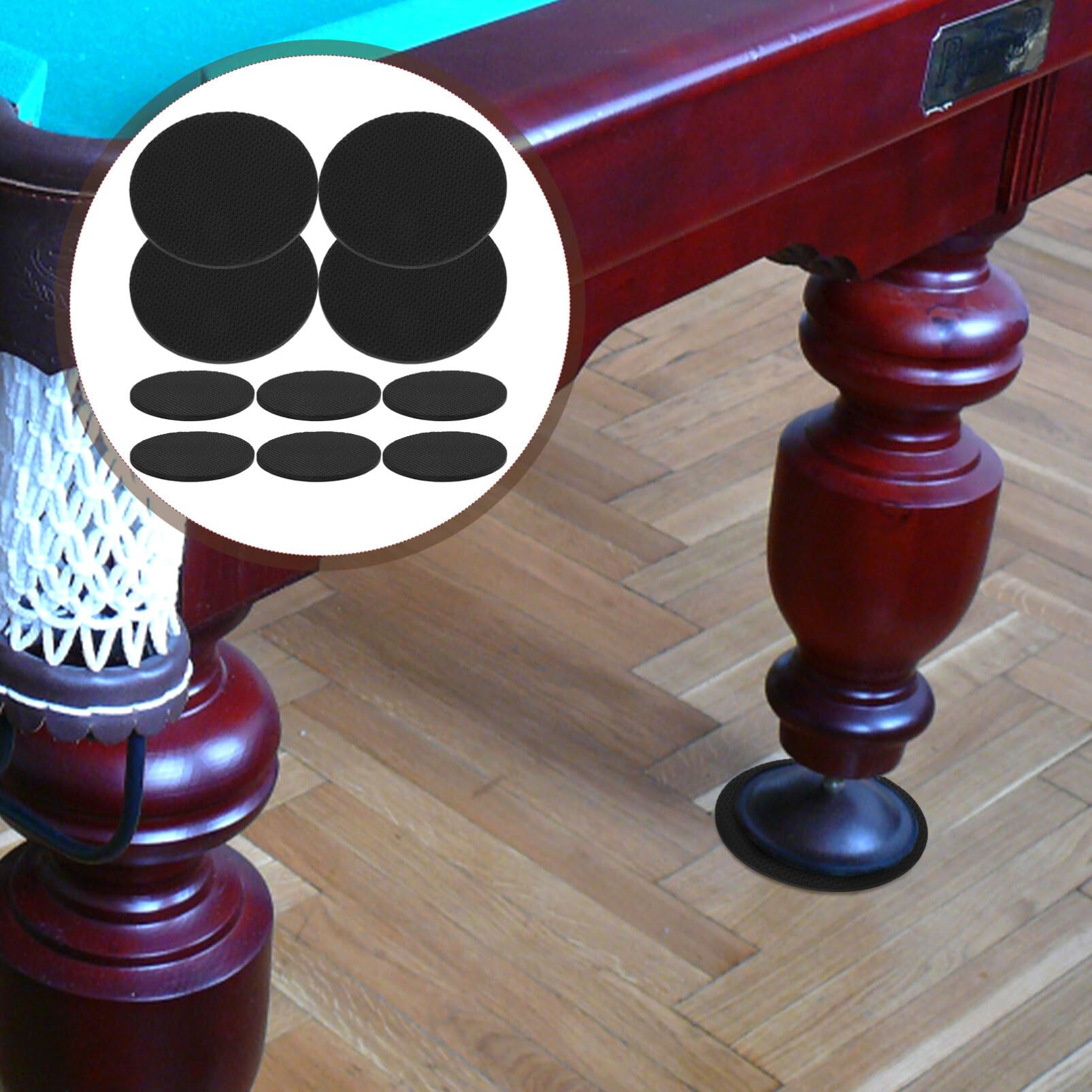 Toddmomy 10-Piece Billiard Pool Table Leveling Kit - 8.6cm Rubber Leg Shims & Foot Pads for Perfect Table Balance | Ideal for Home Game Rooms, Bars, and Professional Pool Halls