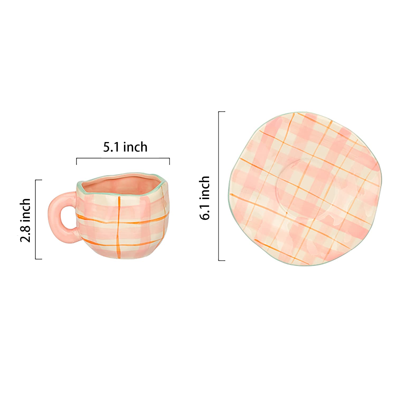 MDZF SWEET HOME 11oz Ceramic Coffee Mug Set with Saucer - Perfect for Office, Home & Gifts | Ideal for Morning Coffee, Tea Breaks & Cozy Moments