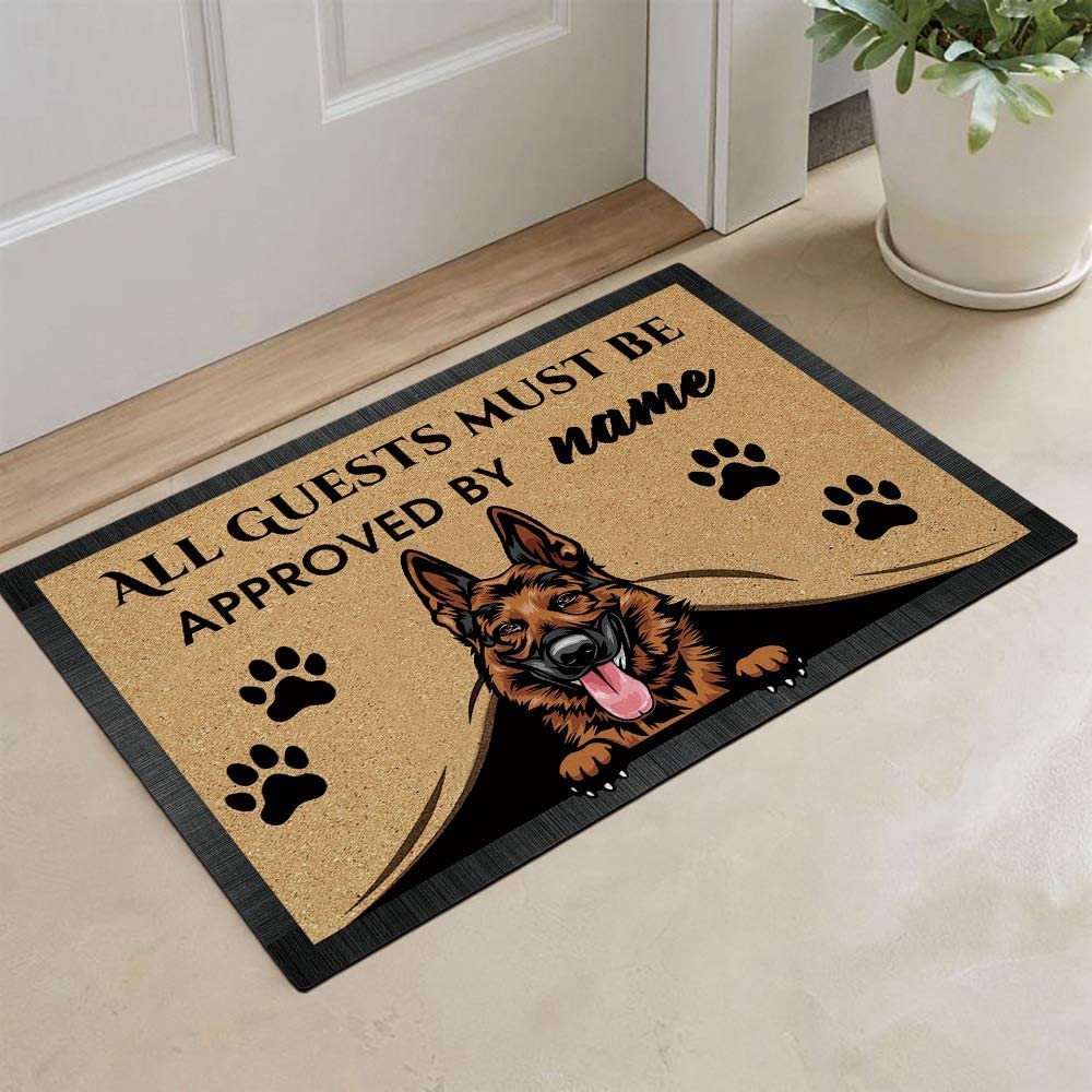 Personalized Doormat - Cute Peeking Beagle Dog Design - 'No Need to Knock I Know You're Here' - 23.6 x 15.7 Inch - Perfect for Front Door Welcome, Housewarming Gift & Pet Lover Home Decor
