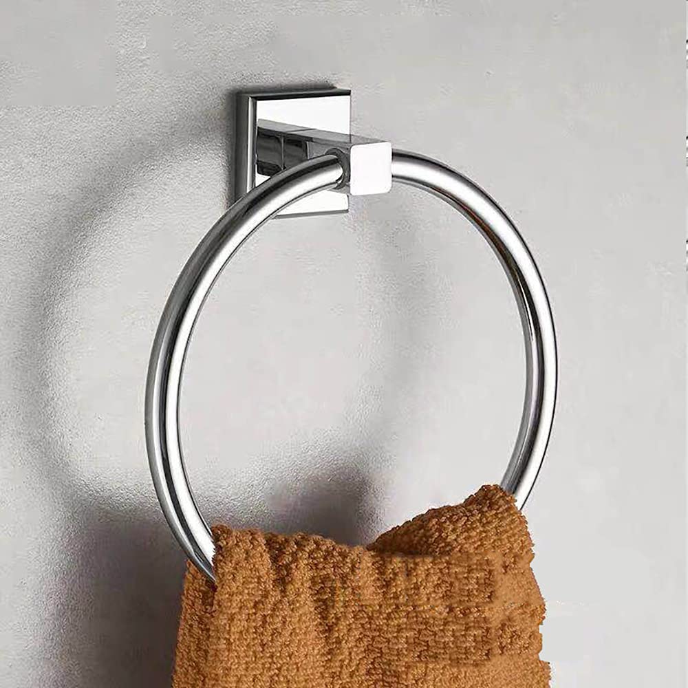 Premium Brass Swivel Hand Towel Ring Holder - Modern Round Towel Hanger for Bathroom & Kitchen - Copper Chrome Finish - Perfect for Spa, Guest Bath, and Luxury Home Decor