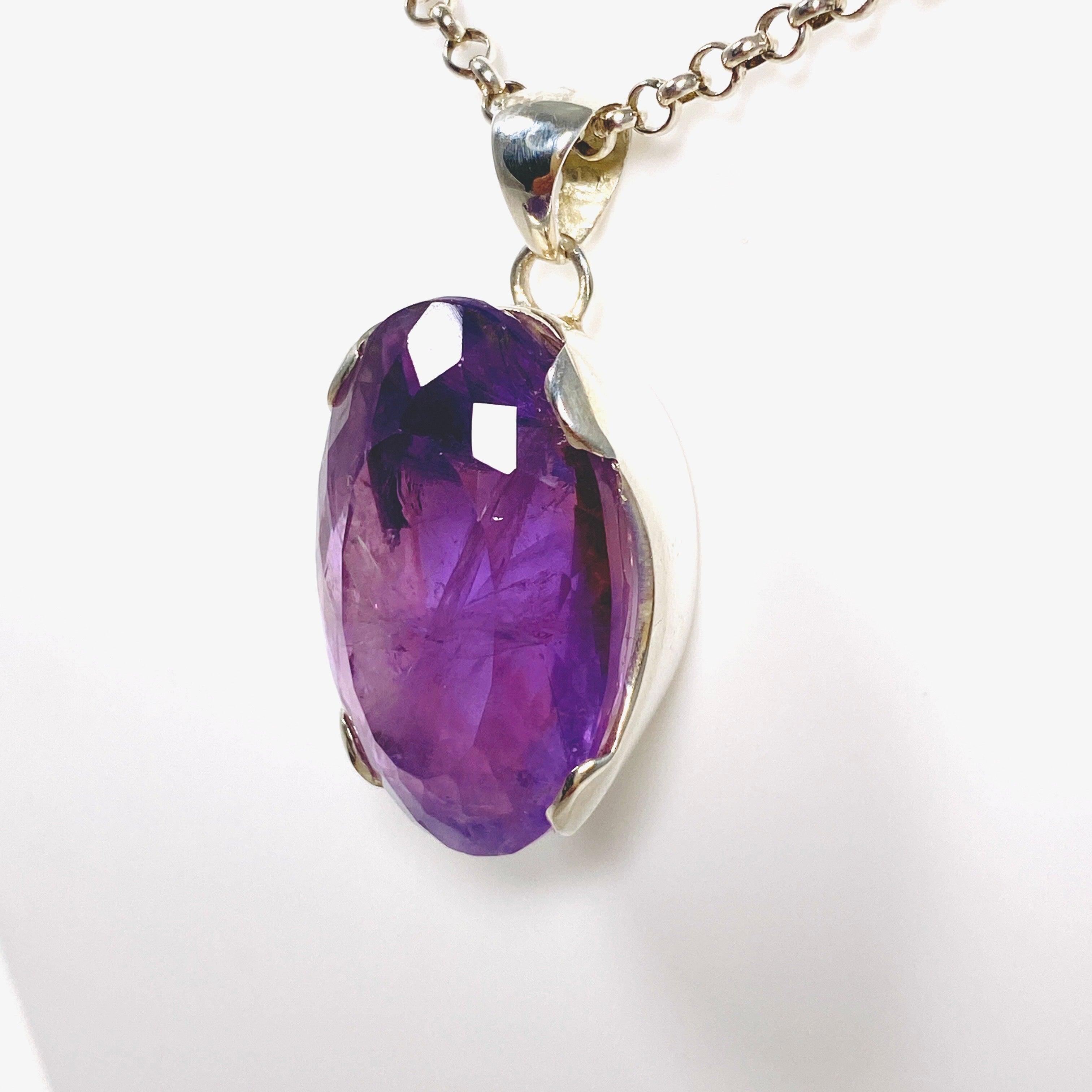Natural Ametrine Oval Faceted Pendant Necklace KPGJ3380 - Elegant Jewelry for Women, Gift for Her, Perfect for Parties & Special Occasions