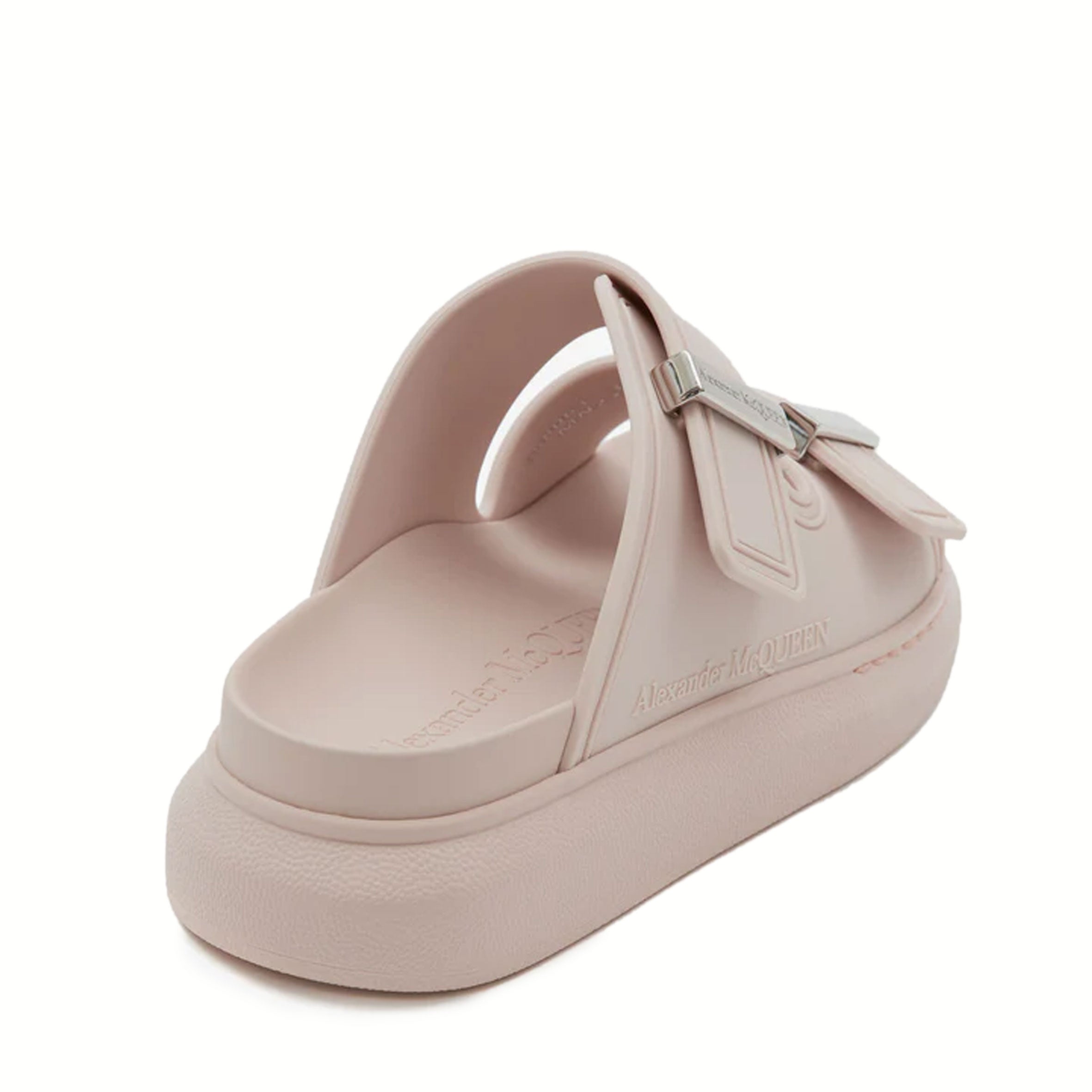 Hybrid Rubber Slides for Women - Comfortable Tea Rose & Silver Color Sandals for Beach, Pool, and Casual Wear
