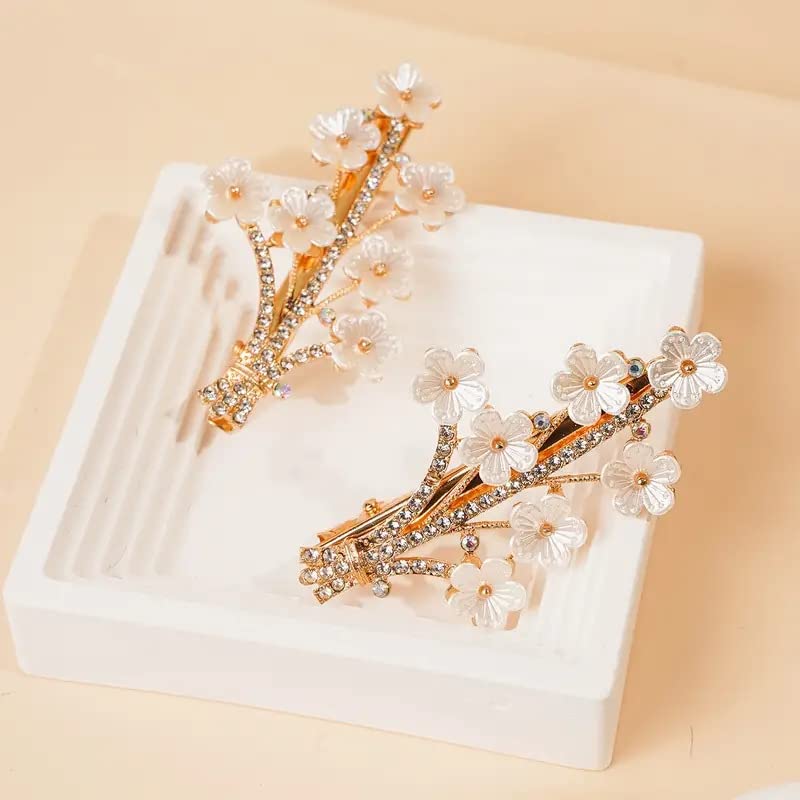 VSAKSH 2-Pack Rhinestone Crystal Hair Clips for Women - Wedding Bridal Hair Accessories, Hair Pins & Barrettes for Bride, Girls & Women - Perfect for Weddings, Prom, Parties & Special Occasions