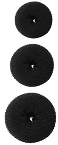 Ekan 3-Piece Hair Donut Bun Maker Set - Soft Foam Hair Accessories for Women (Black, 20g) - Perfect for Updos, Ponytails & Special Occasions