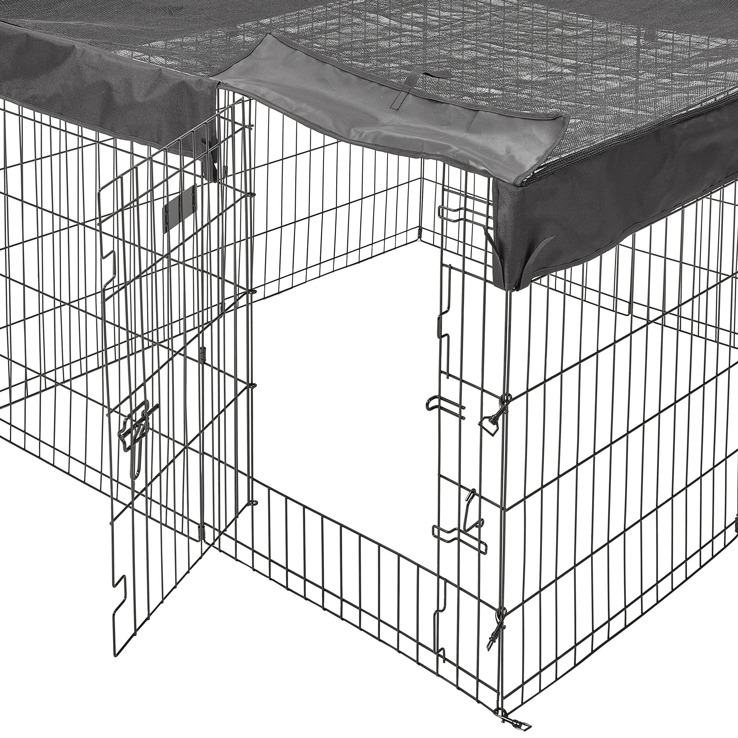 MidWest Homes For Pets Square Exercise Pen with Fabric Mesh Top - Indoor & Outdoor Pet Playpen for Dogs, Puppies, Cats - Durable Metal Frame for Training, Playtime, and Secure Containment