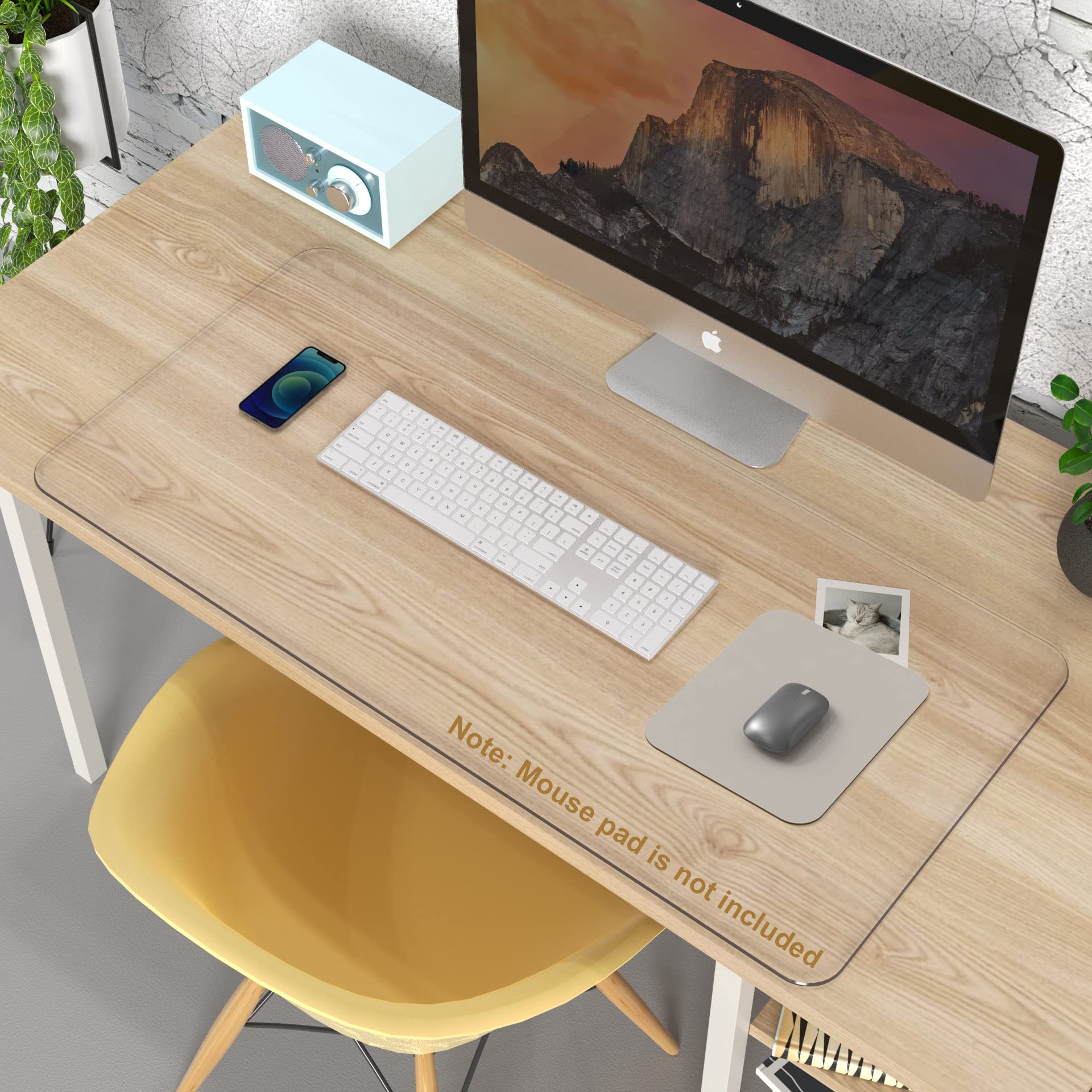 Oterri Clear PVC Desk Pad - 35.4’’x17’’ Heat Resistant & Waterproof Table Protector with Round Edges | Anti-Static Writing Mat for Office, Home, School | Durable Desk Protector for Computers, Laptops, Crafting & Dining Tables