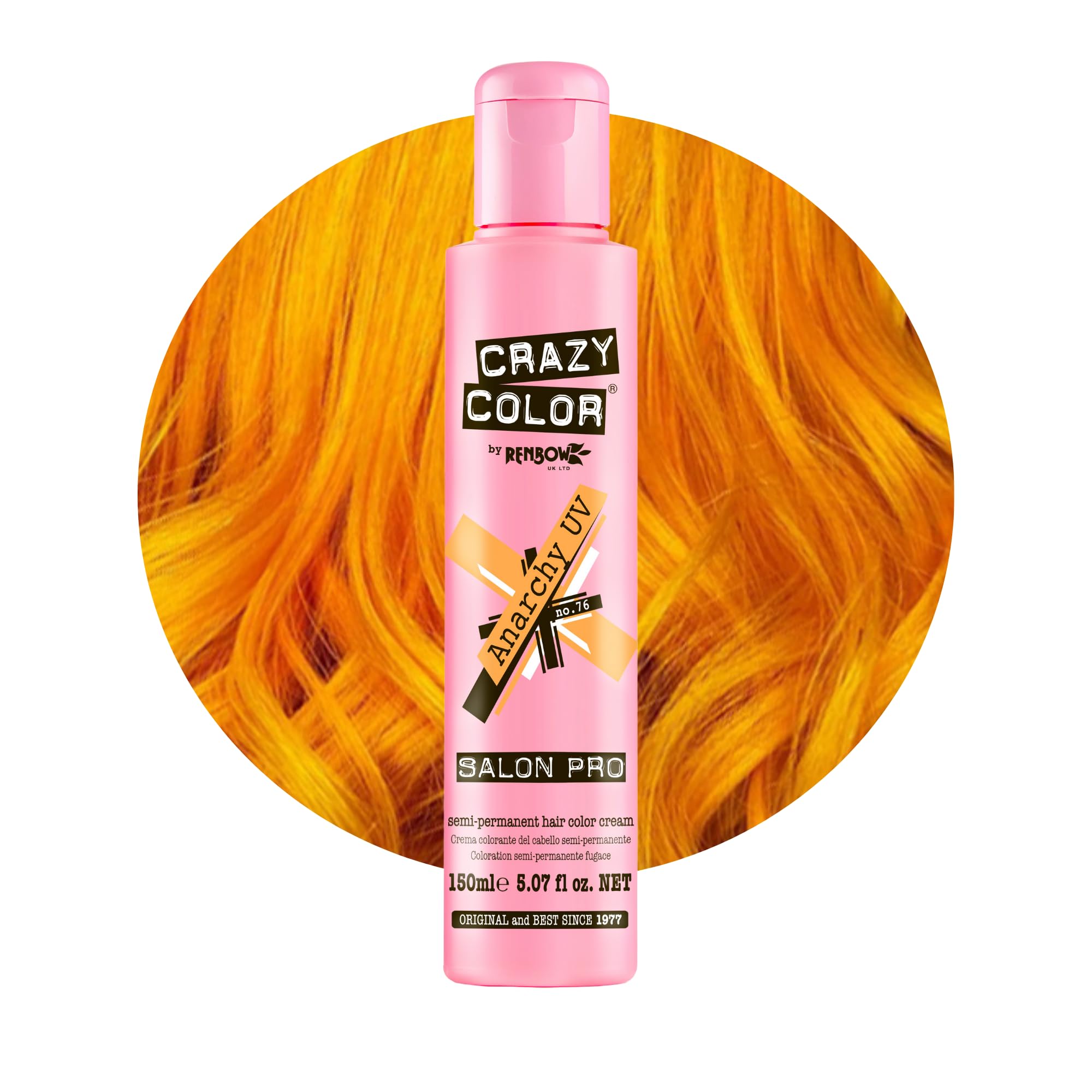 Crazy Color Salon Pro Semi-Permanent Hair Dye - Vibrant 76 Anarchy Shade for Women (5.07 oz) | Long-Lasting Fashion Hair Color for Creative Styling & Bold Looks