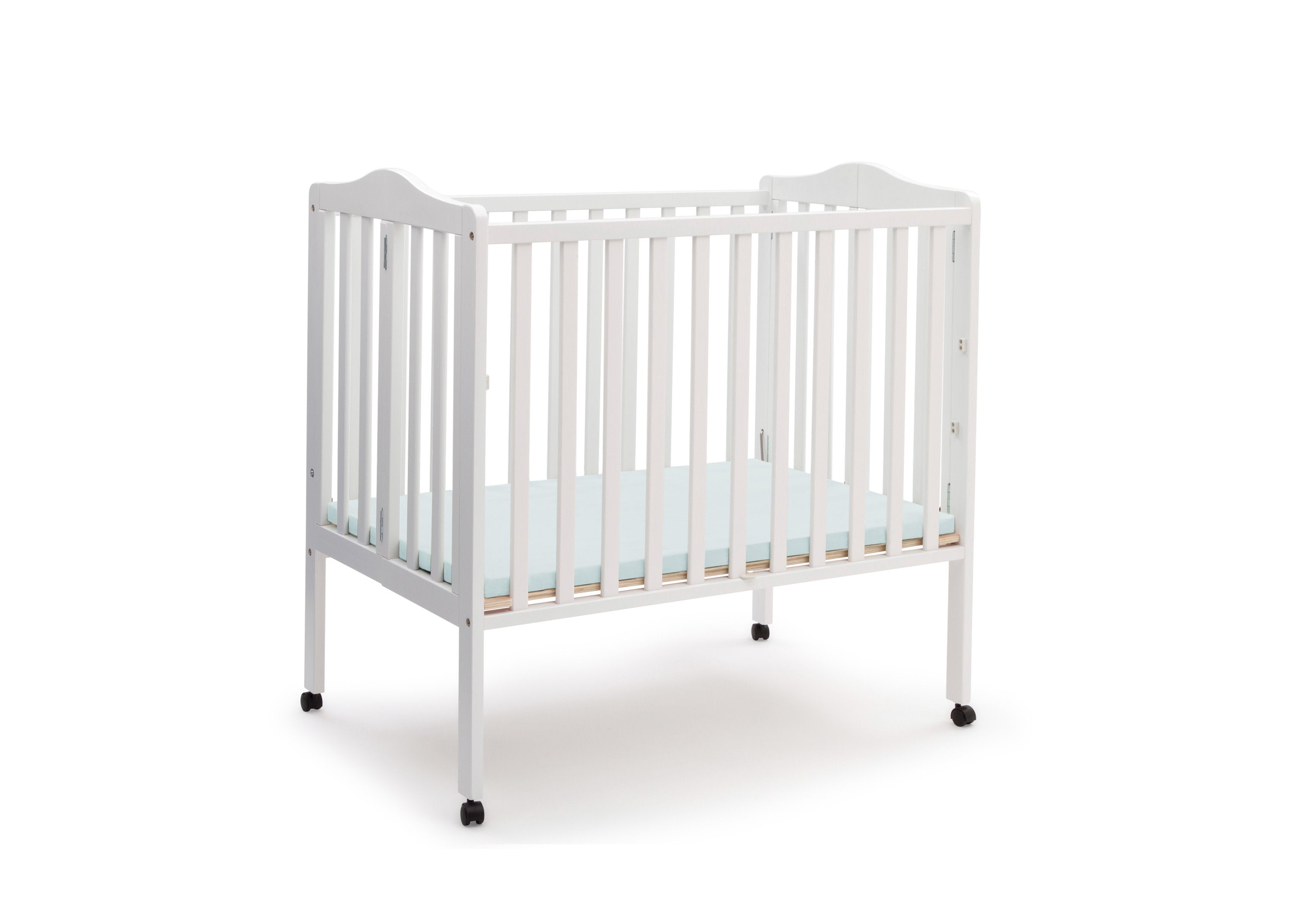 Portable Folding Mini Baby Crib with 1.5 Inch Mattress - Lightweight Travel Crib for Home, Nursery & On-The-Go