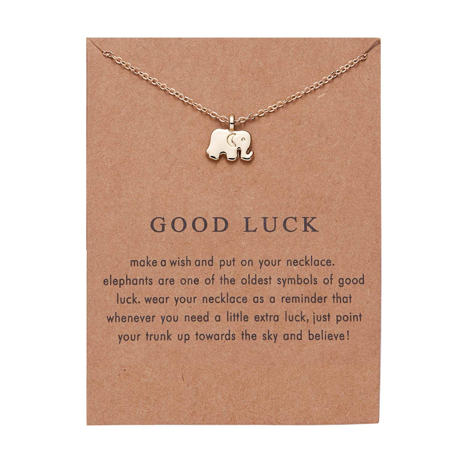 Sisadodo Good Luck Elephant Necklace for Women, BFF Friendship Necklace with Message Card, Birthday Christmas Valentine's Day Gifts, Perfect for Daily Wear and Special Occasions