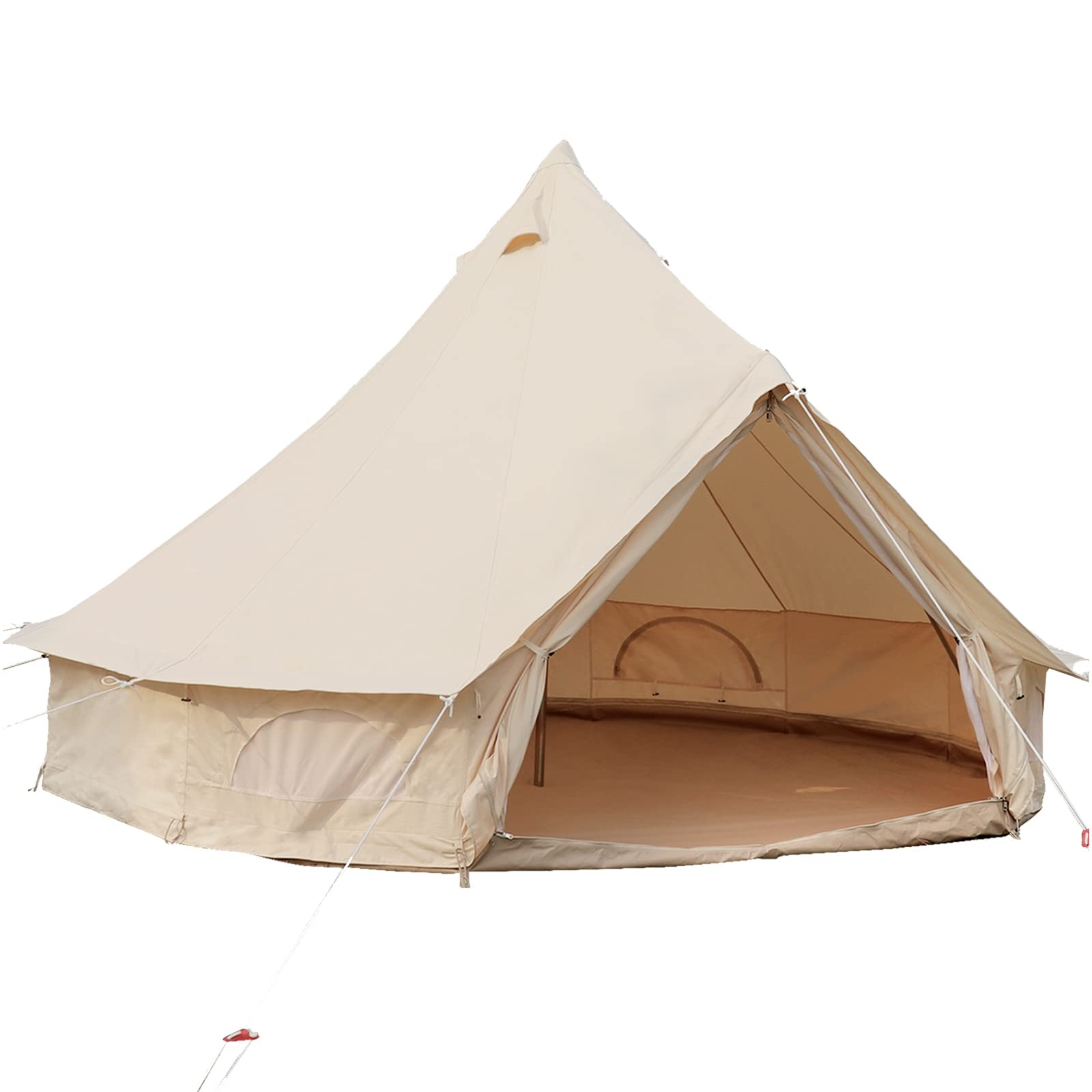 Happybuy 4-Season Canvas Bell Tent - 100% Cotton Breathable Yurt Tent with Stove Jack | Waterproof Luxury Glamping Tent for Family Camping, Outdoor Hunting & Parties | Perfect for Backyard Gatherings, Music Festivals & Wilderness Adventures